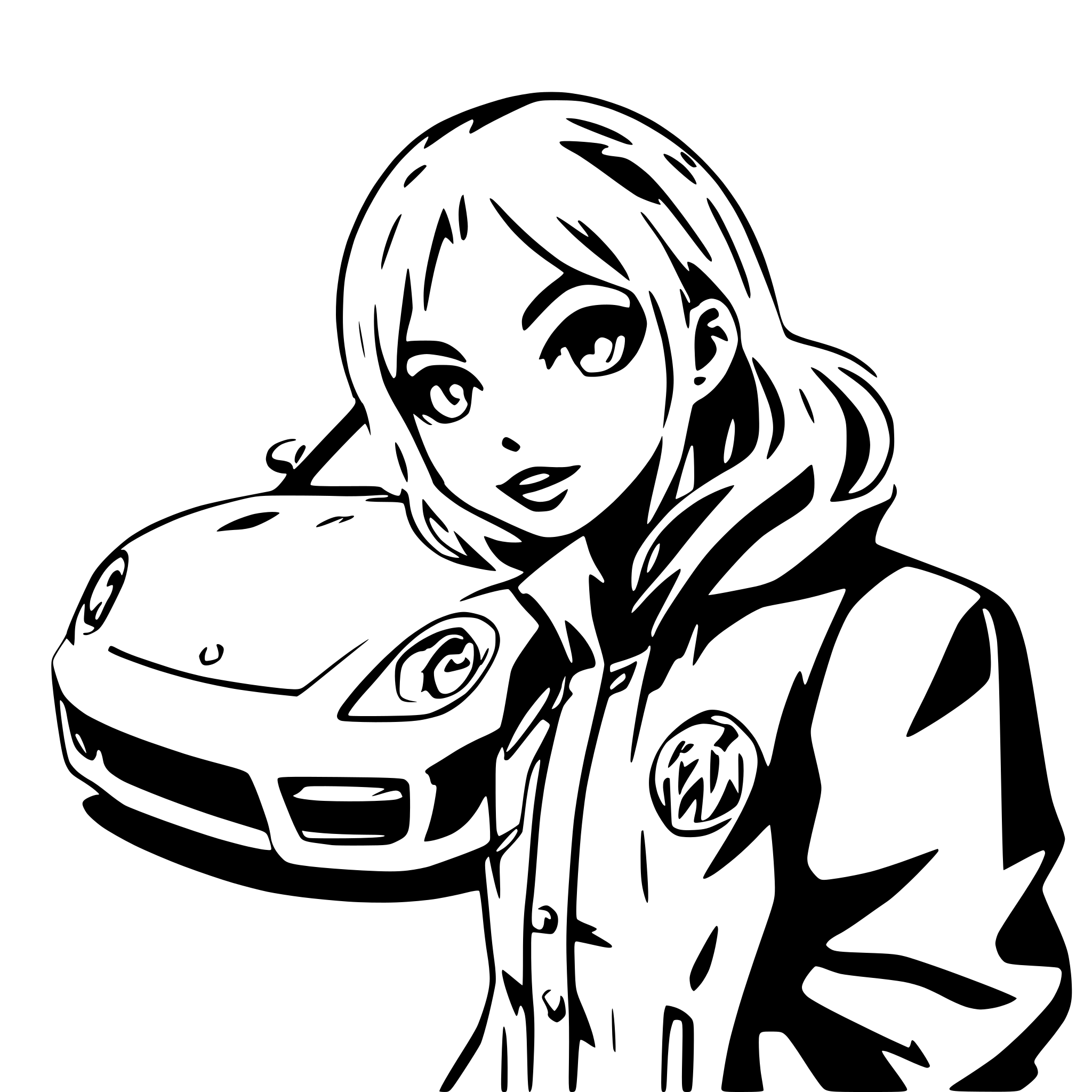 AI-generated SVG of a porche burning out