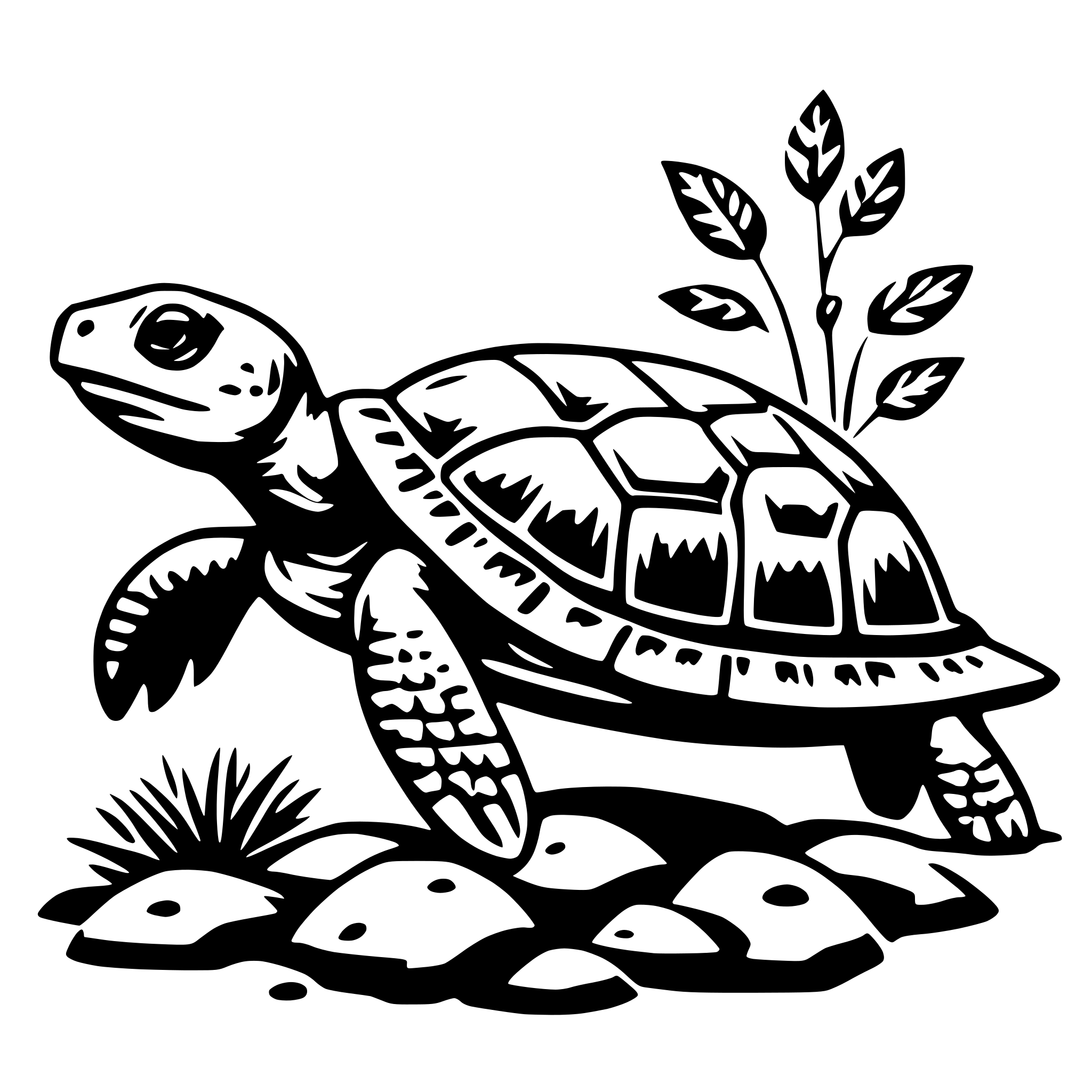 AI-generated SVG of a turtle and seaweed