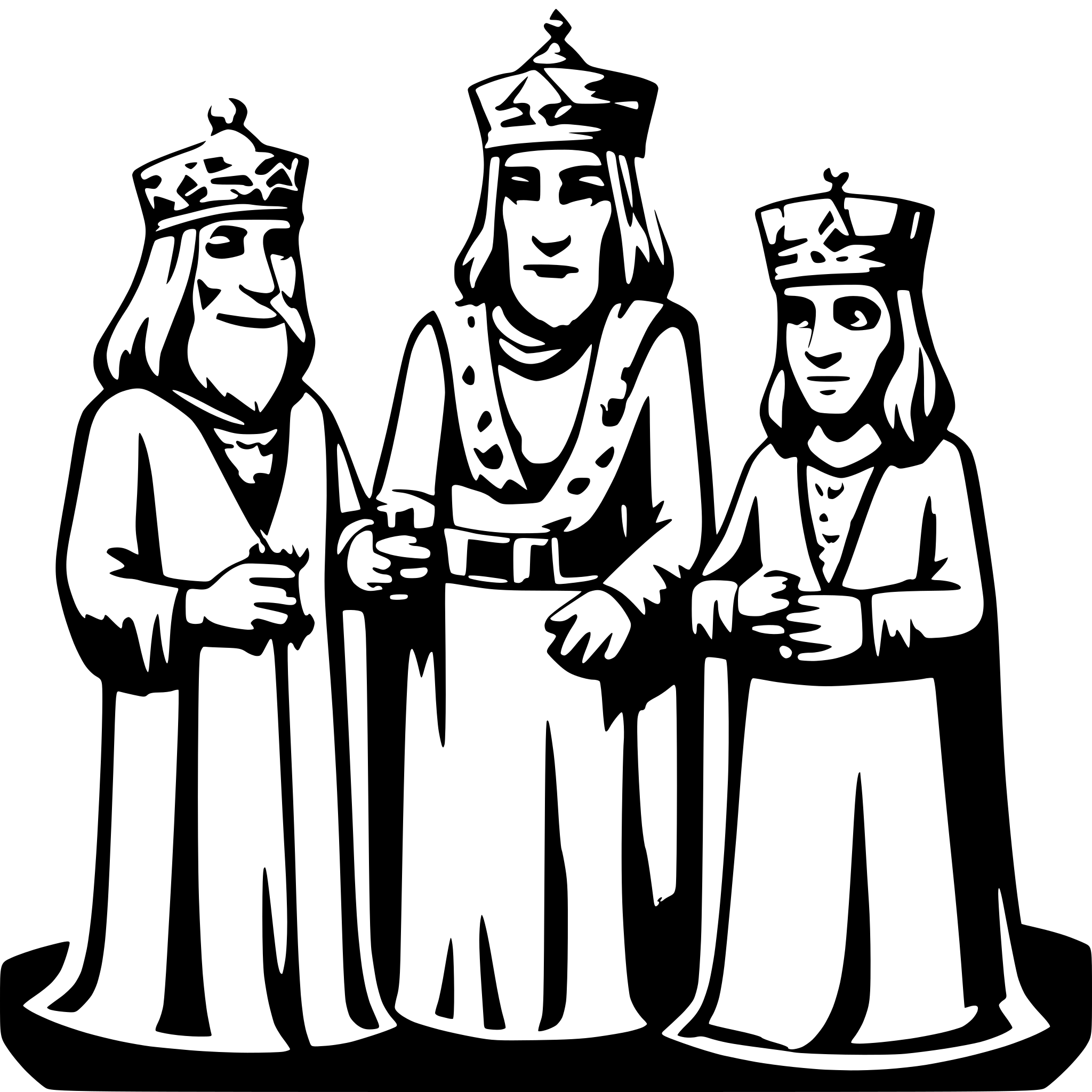 AI-generated SVG of 'three wise men cartoon'