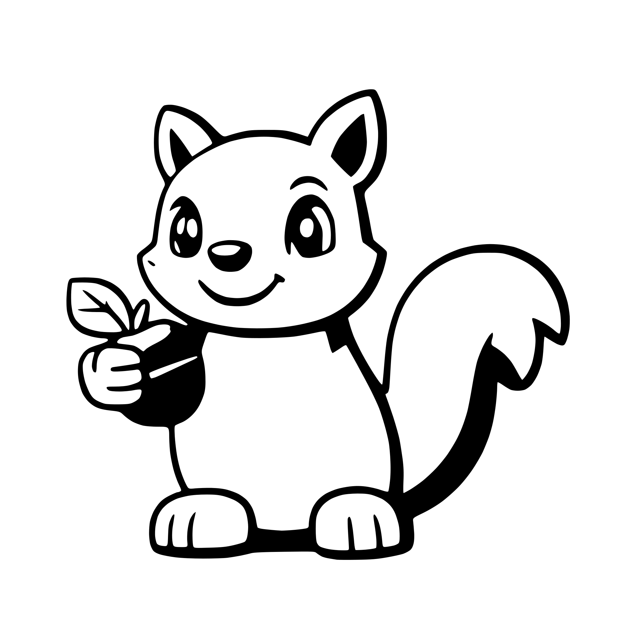 AI-generated SVG of a a playful squirrel holding an acorn