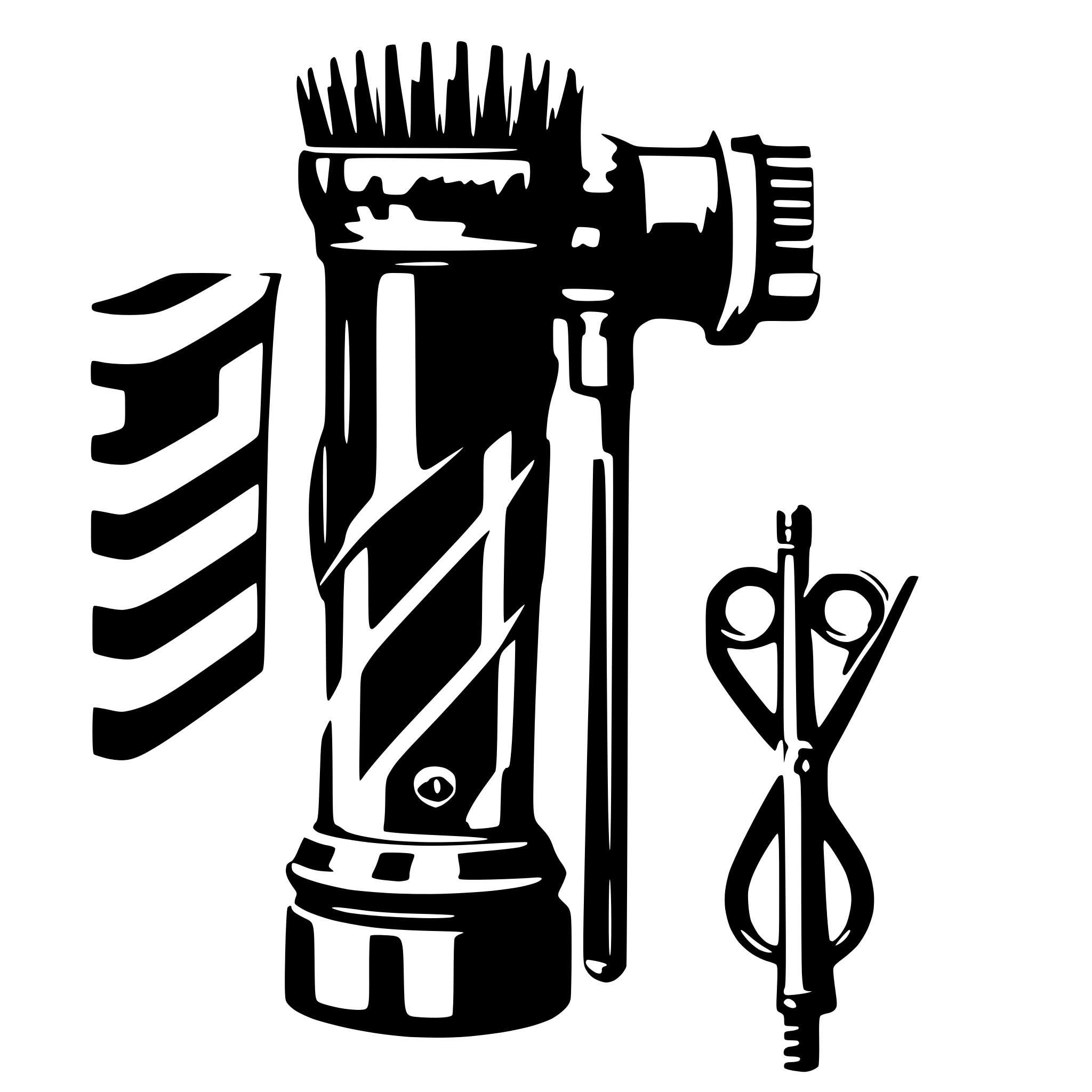 AI-generated SVG of 'Barbershop items such as a razor and clipper and scissors on the barber pole with the letters JS'