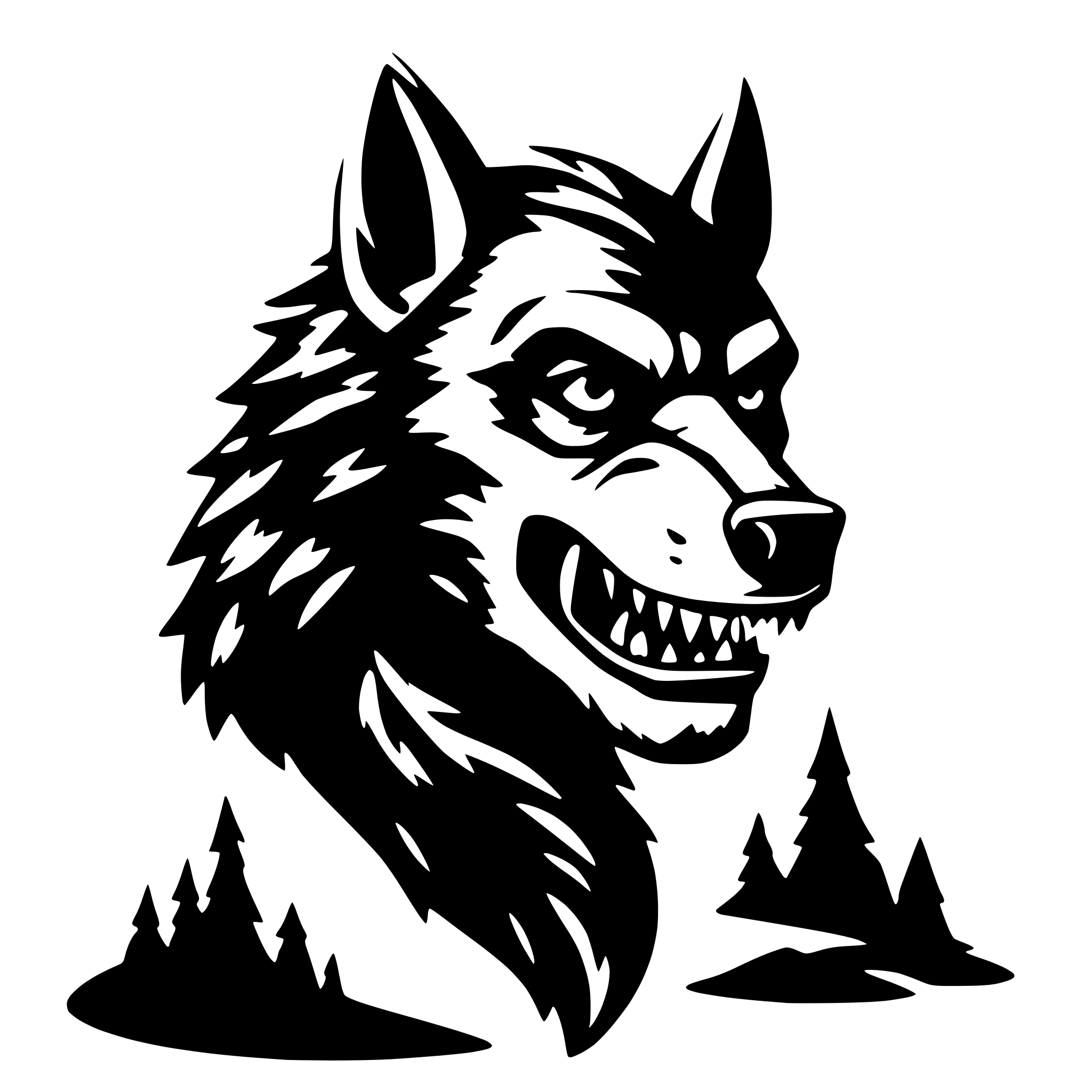 AI-generated SVG of 'werewolf flat illutration'