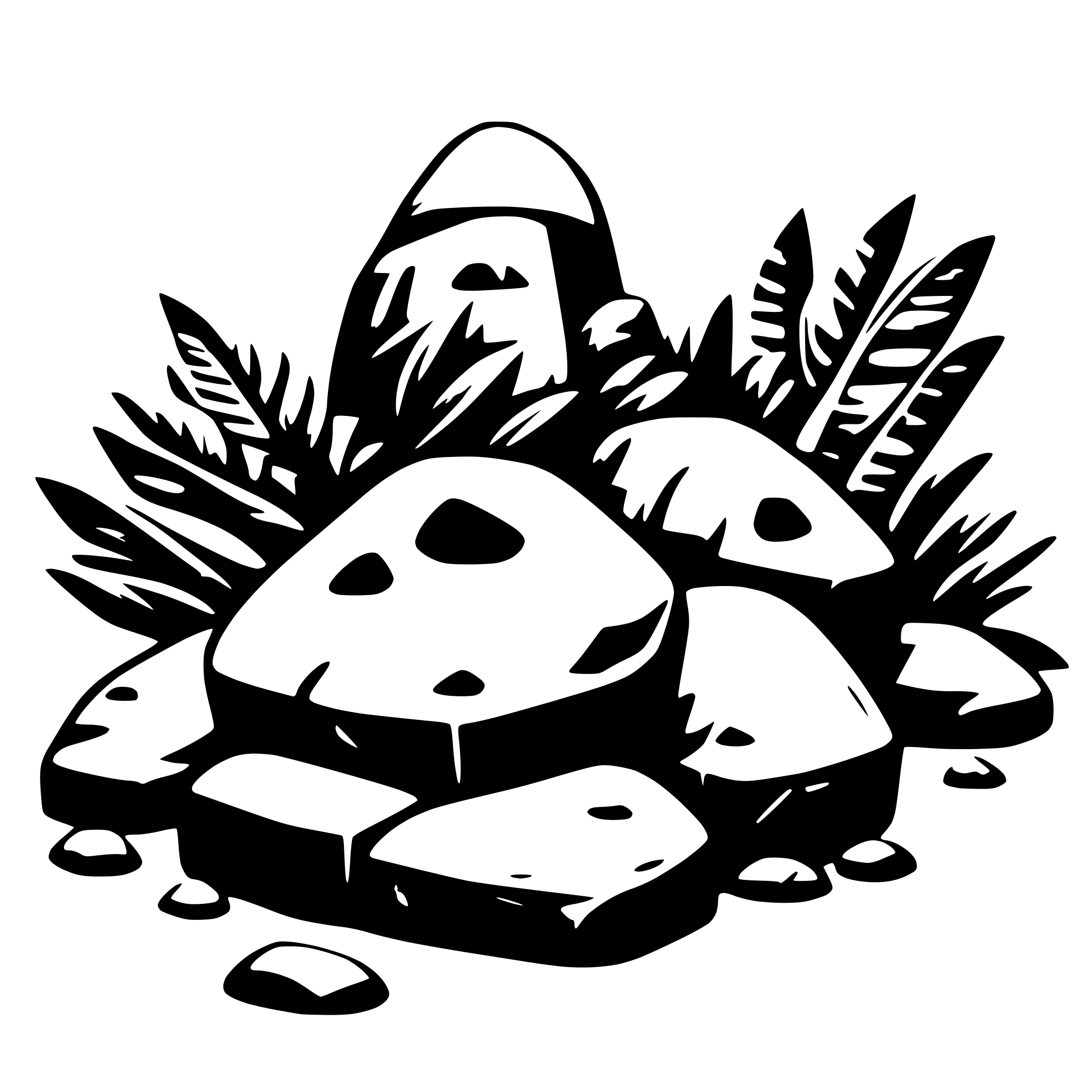 AI-generated SVG of 'jungle stones'
