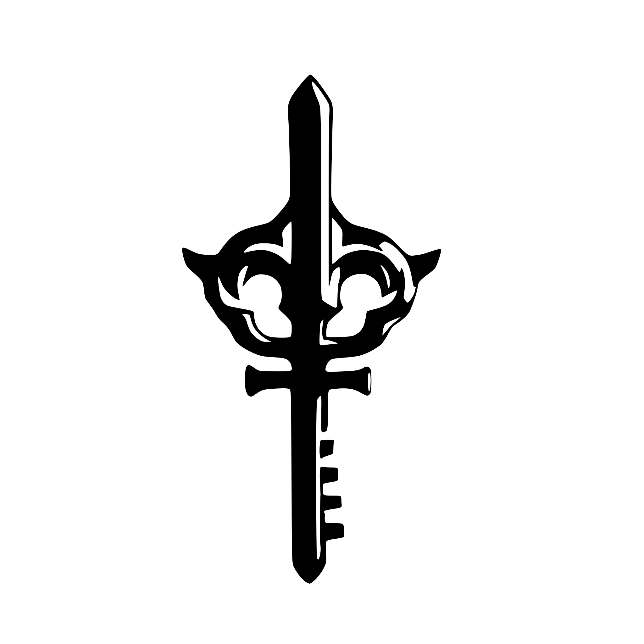 AI-generated SVG of a an easily resizable SVG, that reprsents a company that ships keyboards direct to consumers. The company is called KeyBlade, please focus on the blade motif more