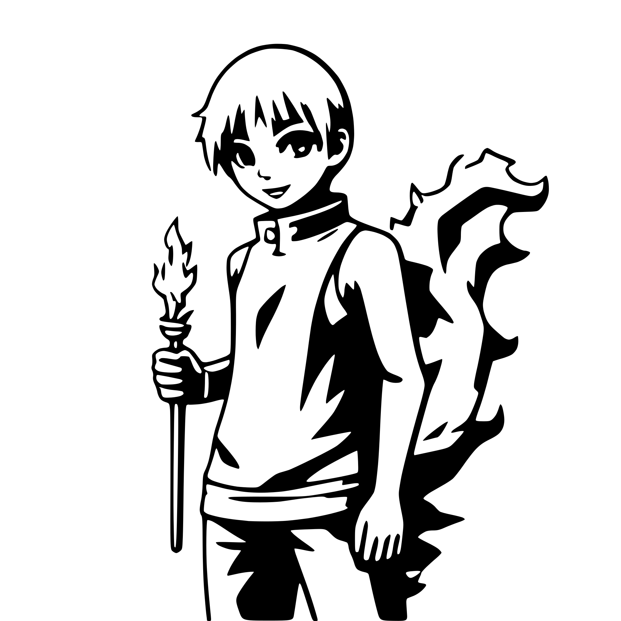 AI-generated SVG of 'boy with fire dragon'