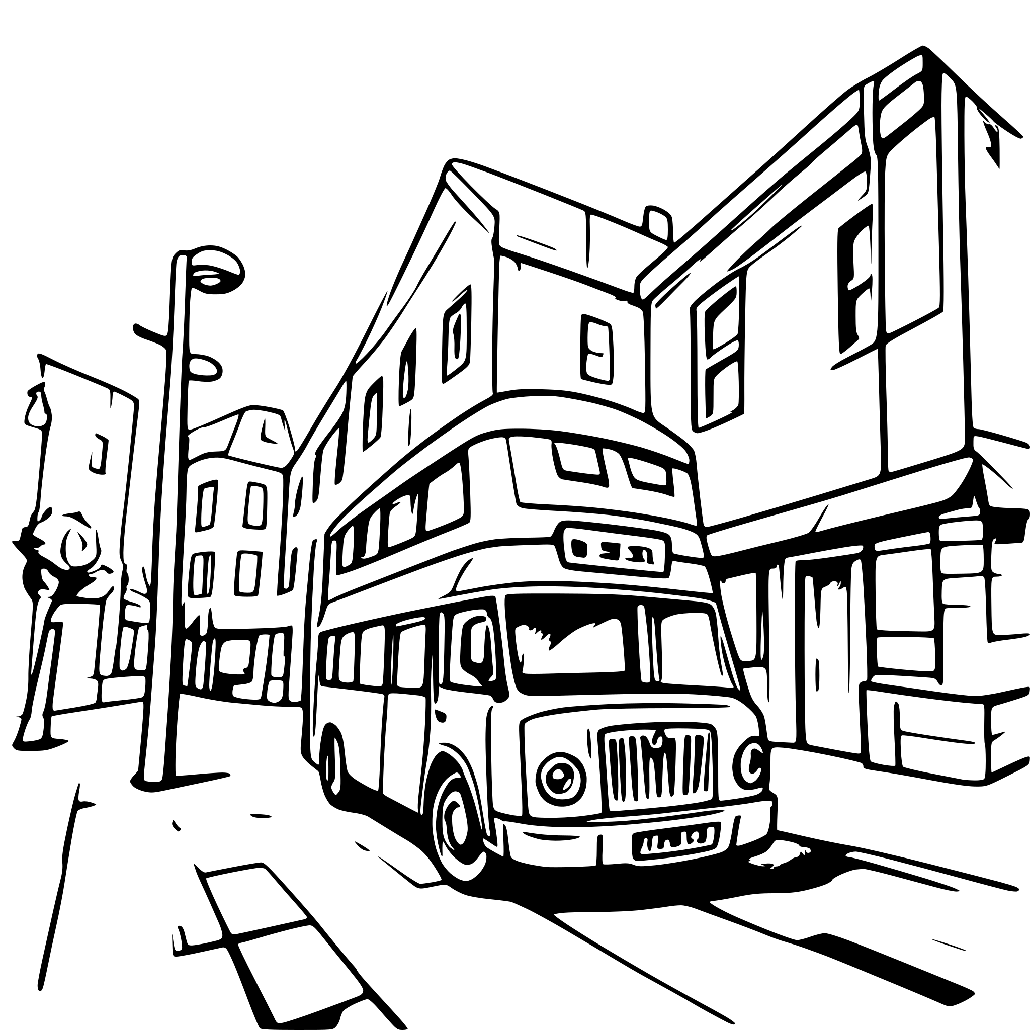 AI-generated SVG of a british street