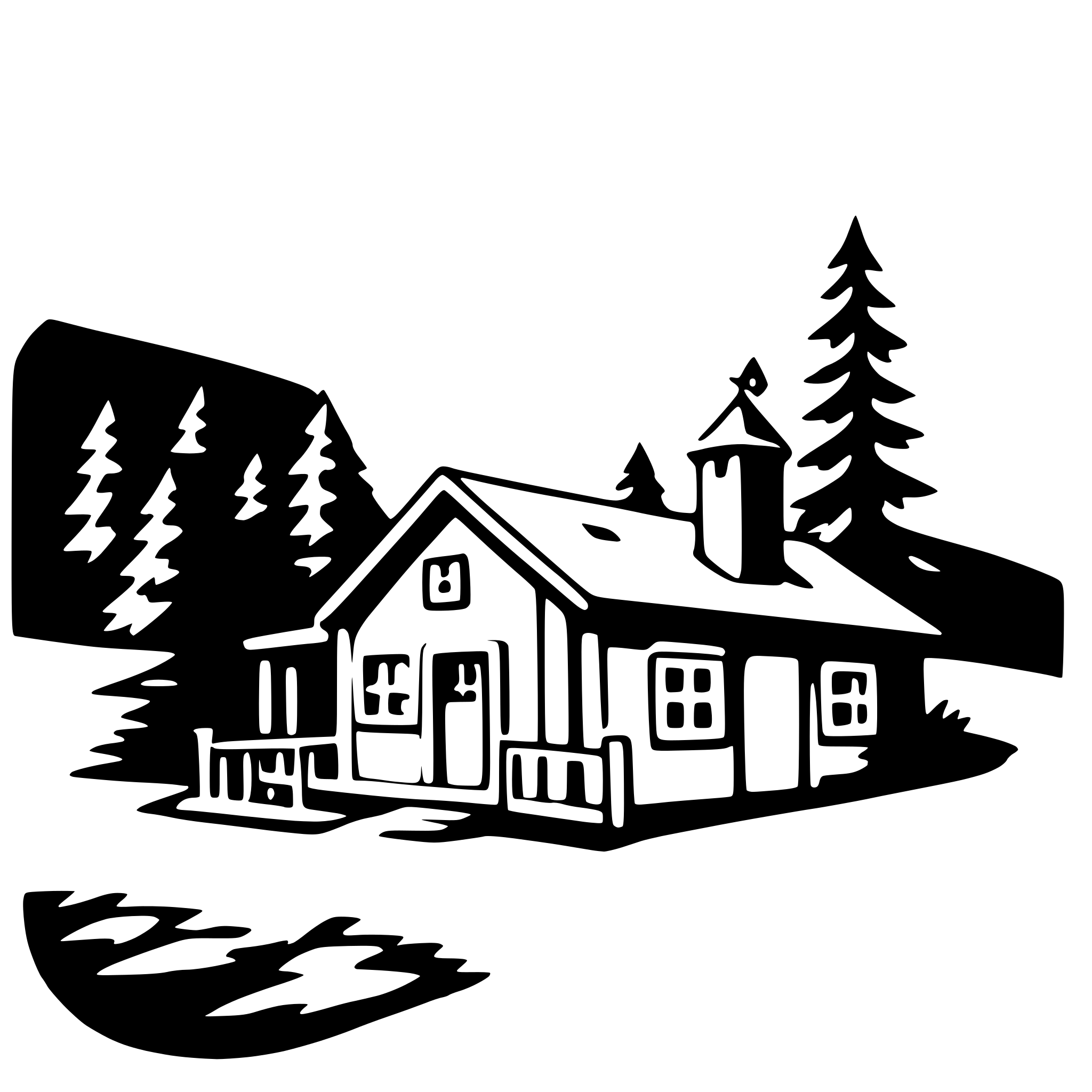 AI-generated SVG of 'mountain cabin escape'