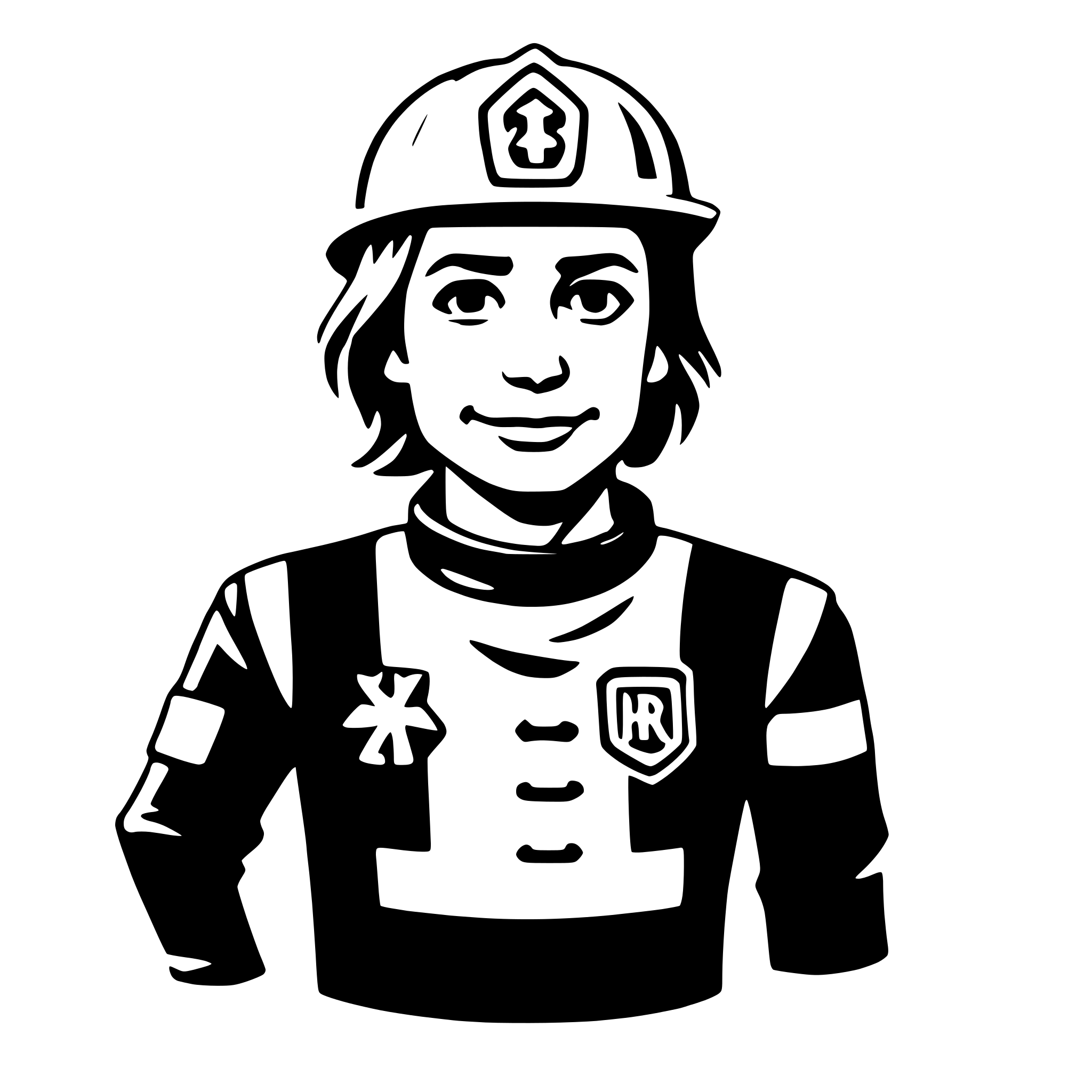 AI-generated SVG of a firefighter
