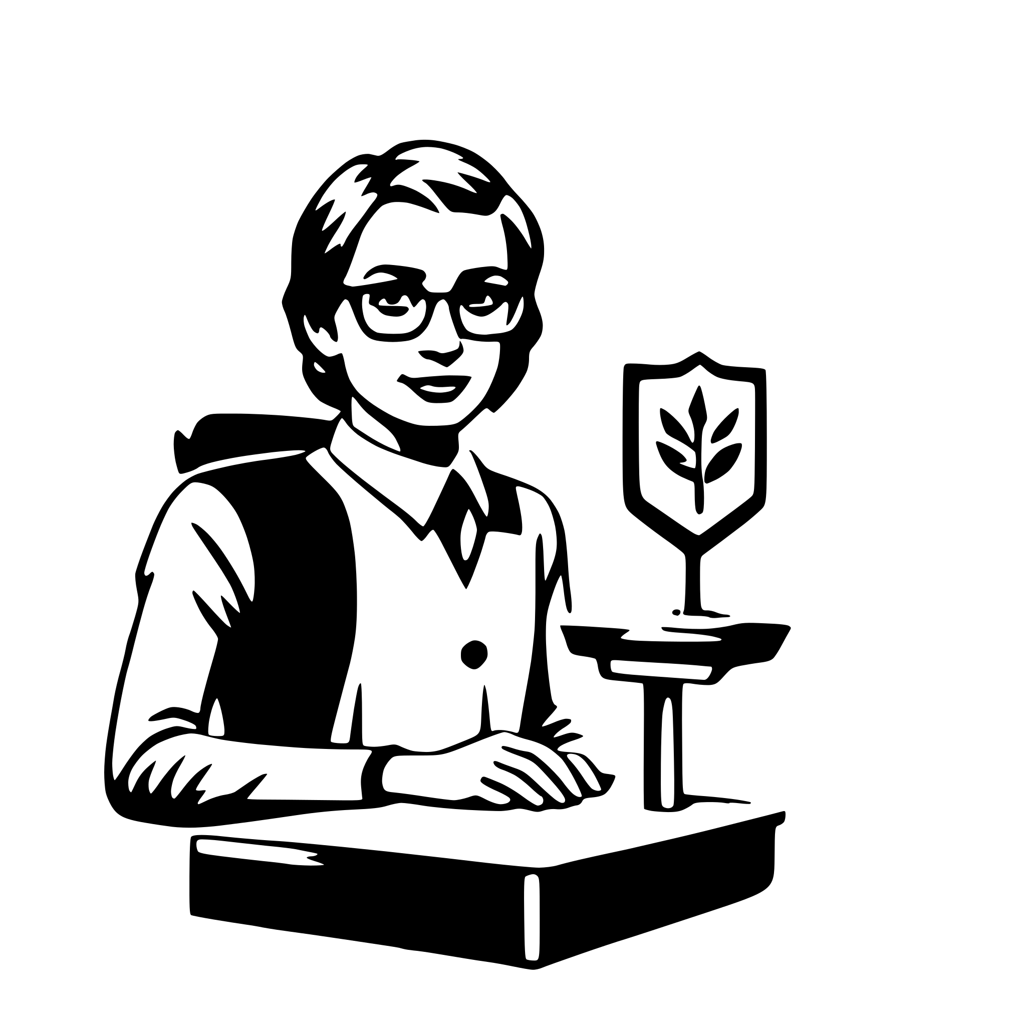 AI-generated SVG of a public relations specialist