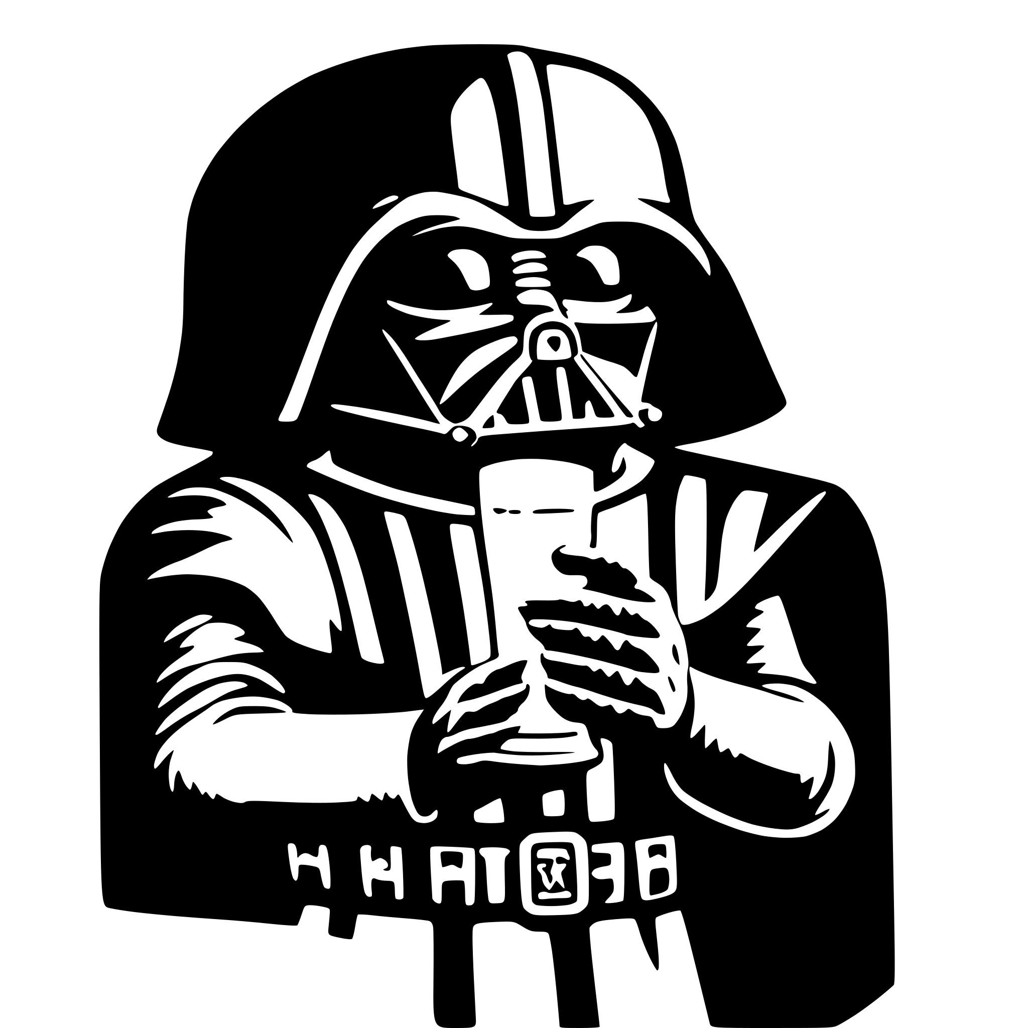 AI-generated SVG of a dark vador holding a beer