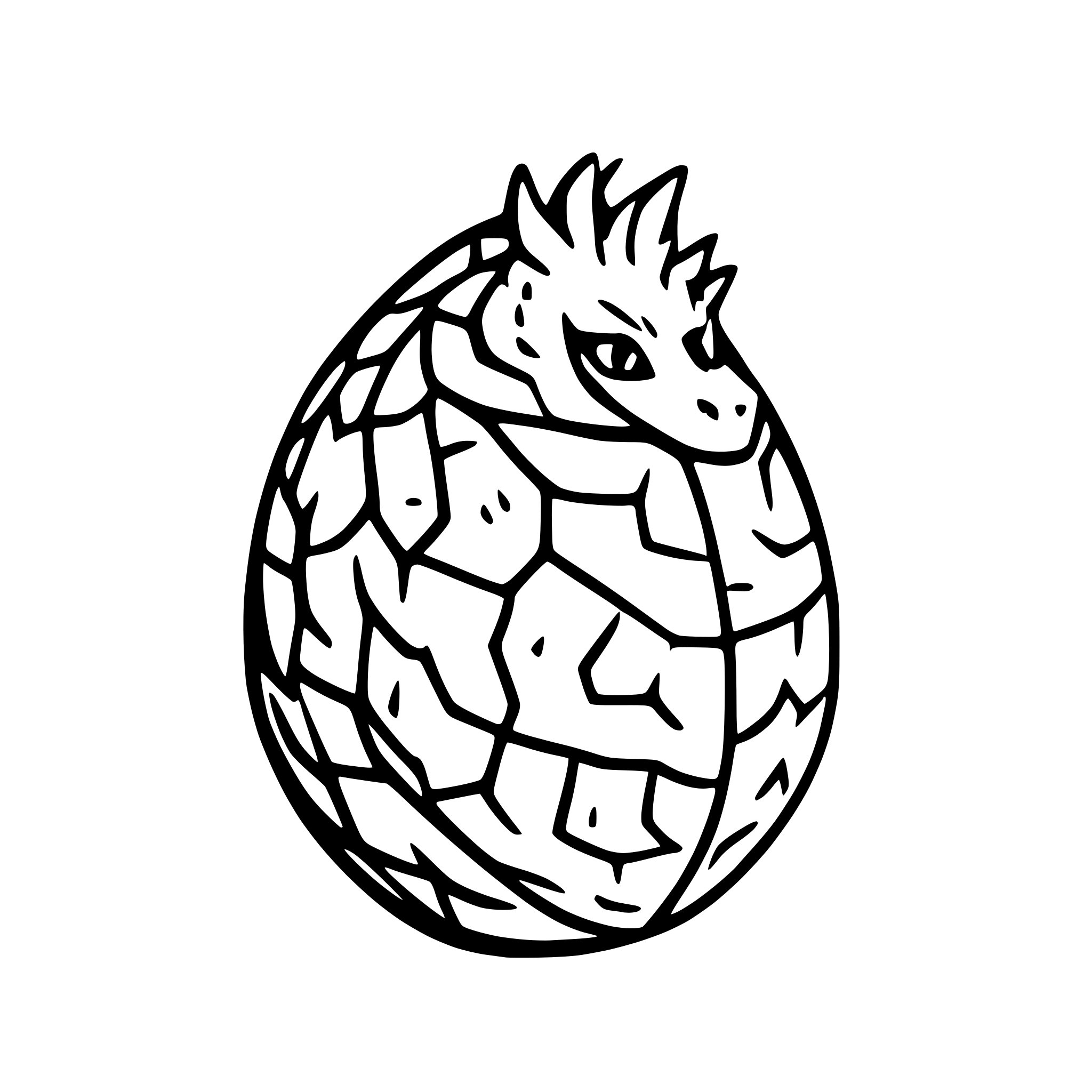 AI-generated SVG of 'dragon egg with scales'