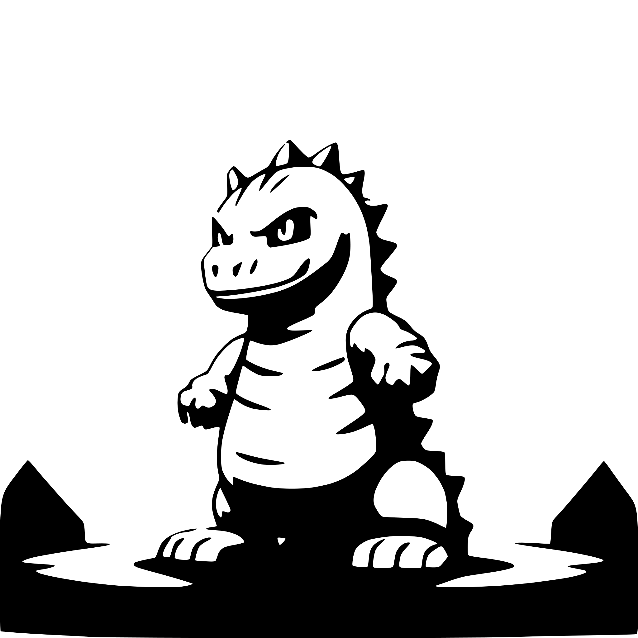 AI-generated SVG of a godzilla head