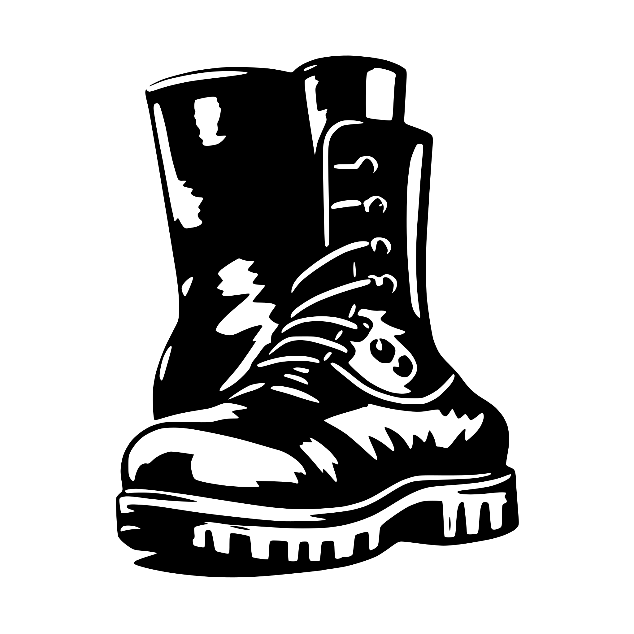 AI-generated SVG of 'single military boot'