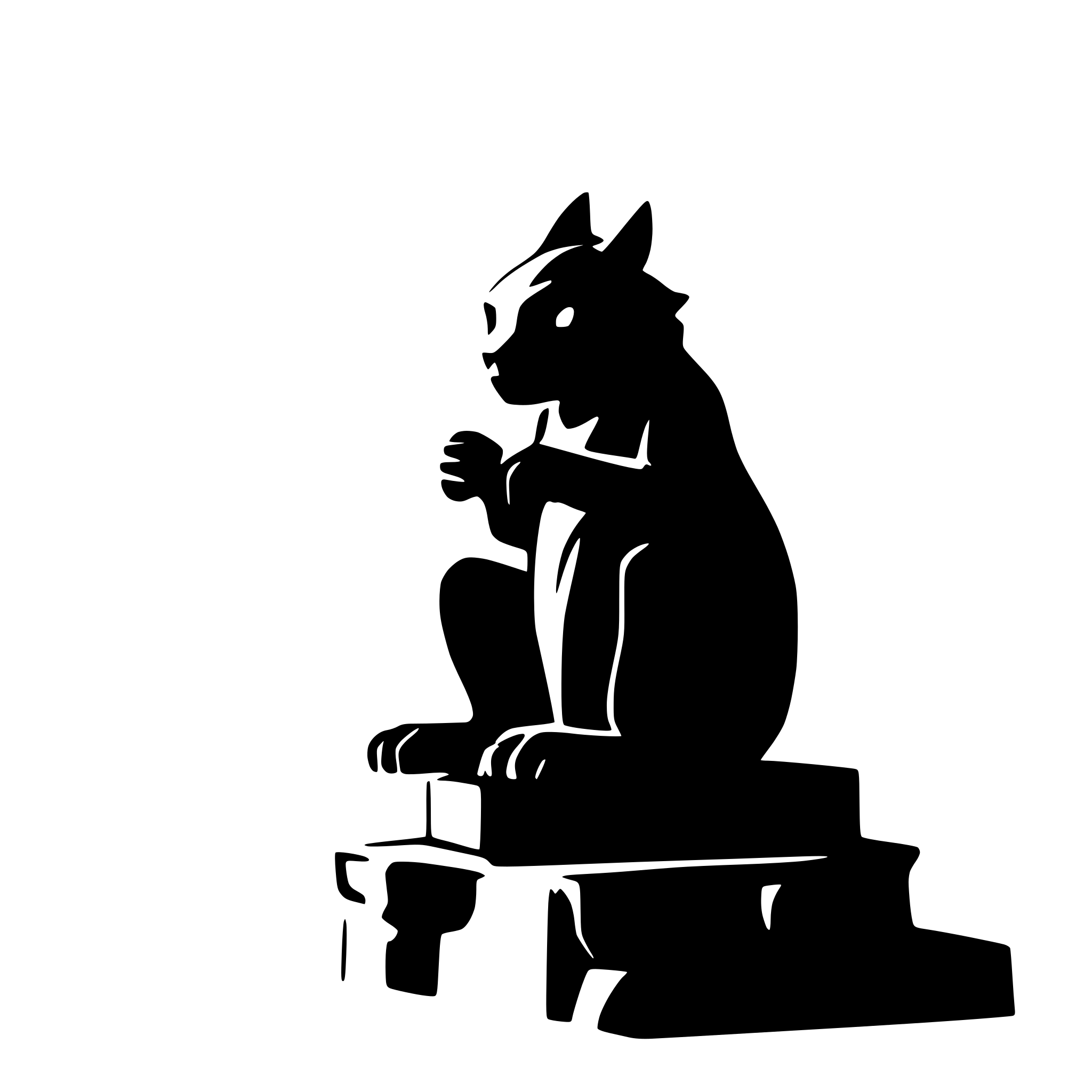AI-generated SVG of a sitting gargoyle