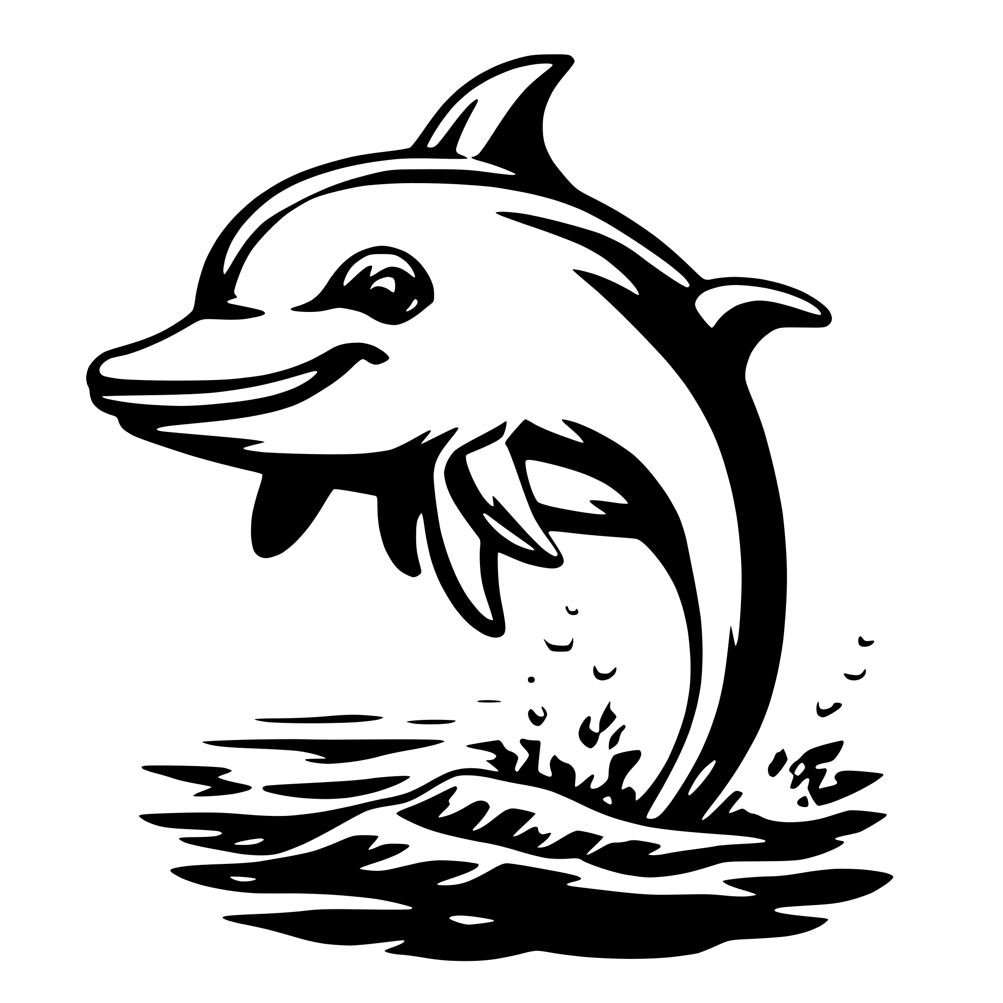 AI-generated SVG of 'Dolphin. Cute.'