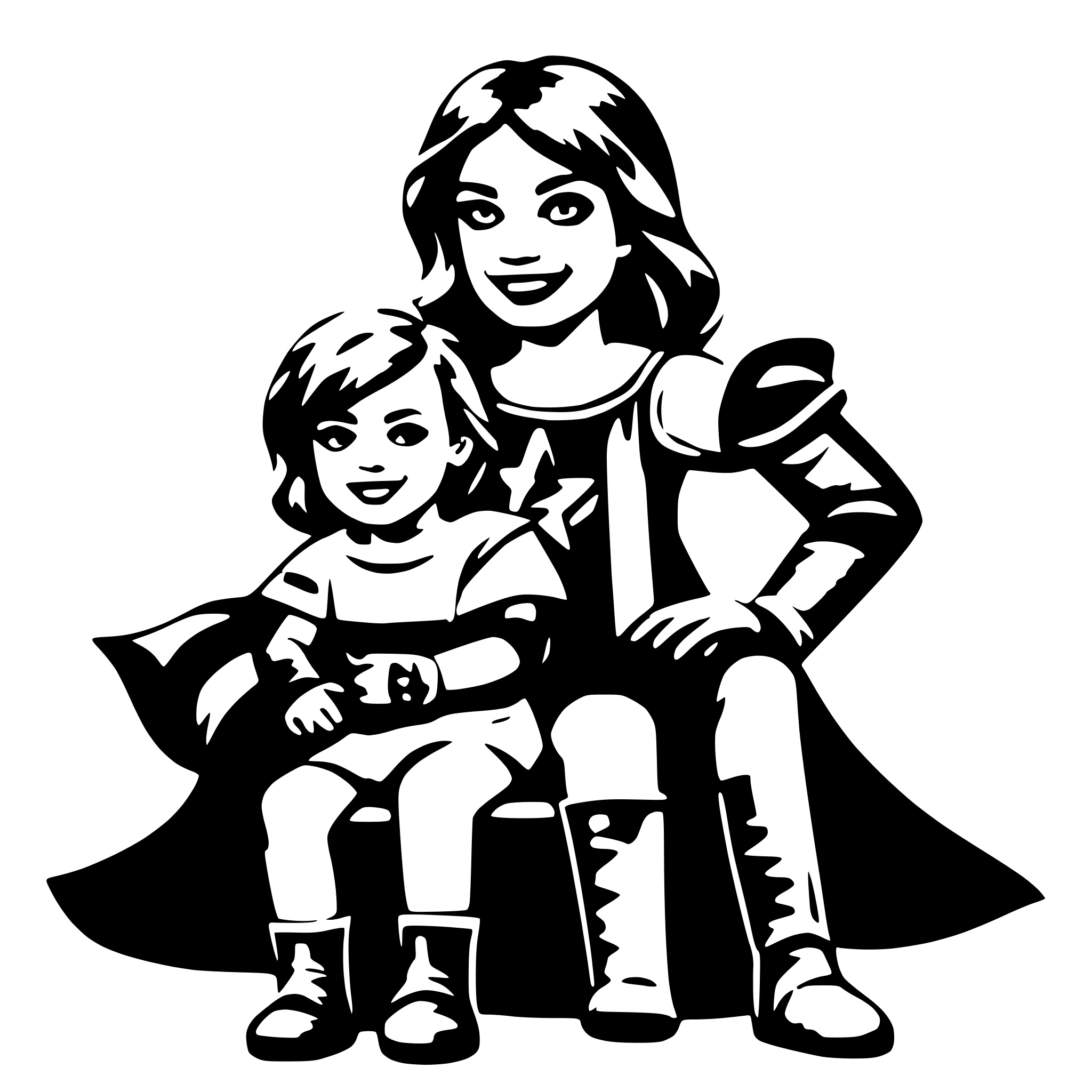 AI-generated SVG of 'babysitter superhero'