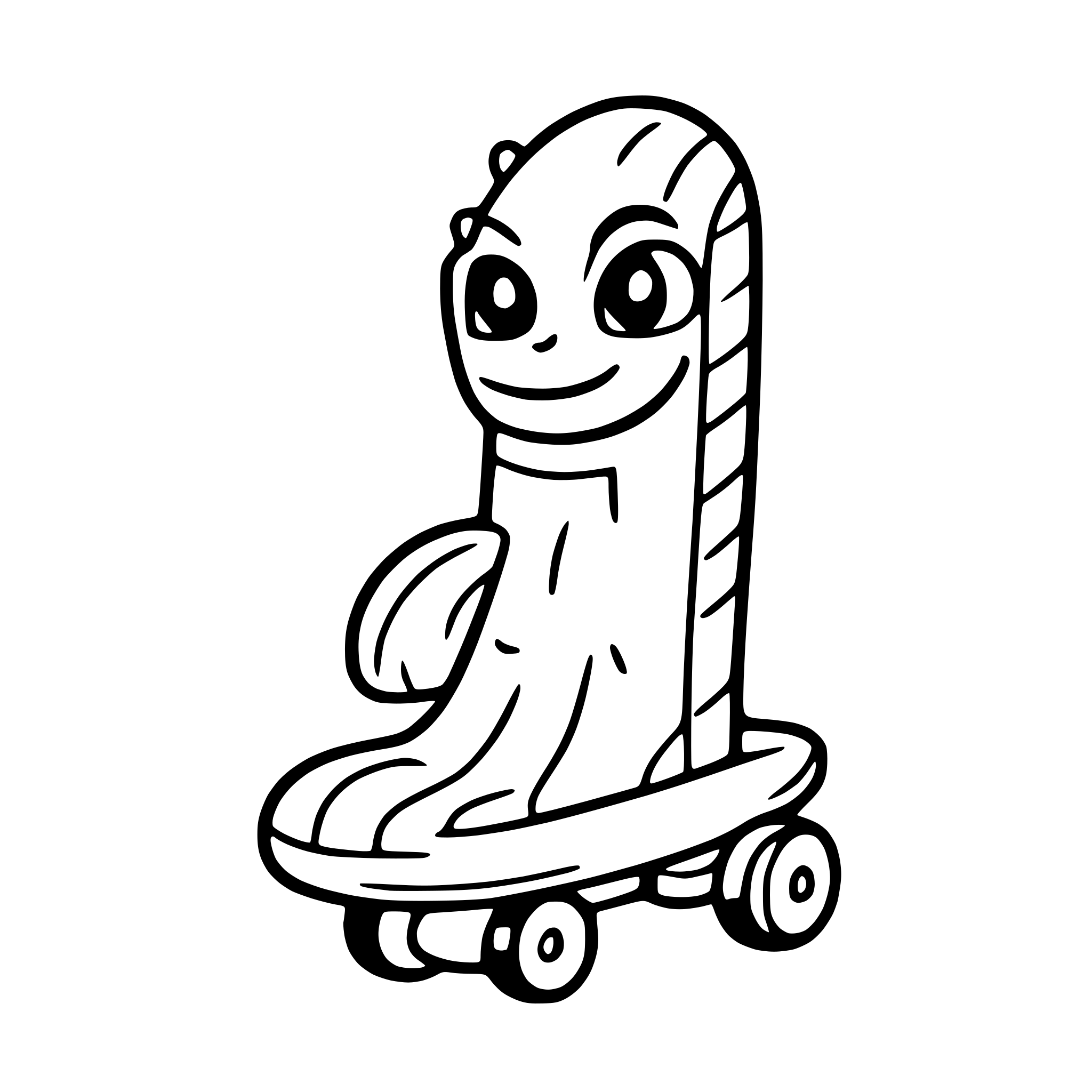 AI-generated SVG of 'a roller-skating banana'