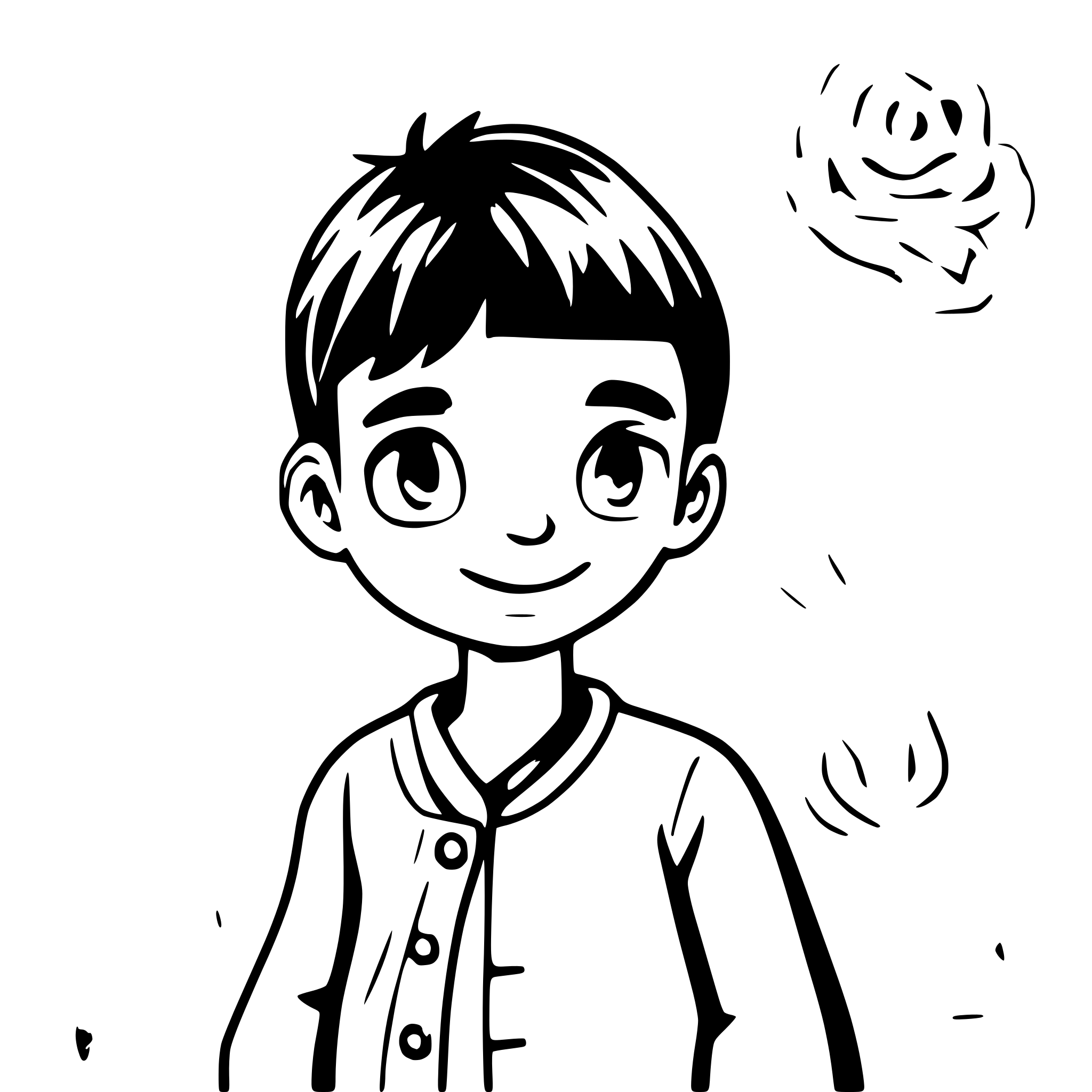 AI-generated SVG of a Boy who misses his grandfather who passed away a year ago