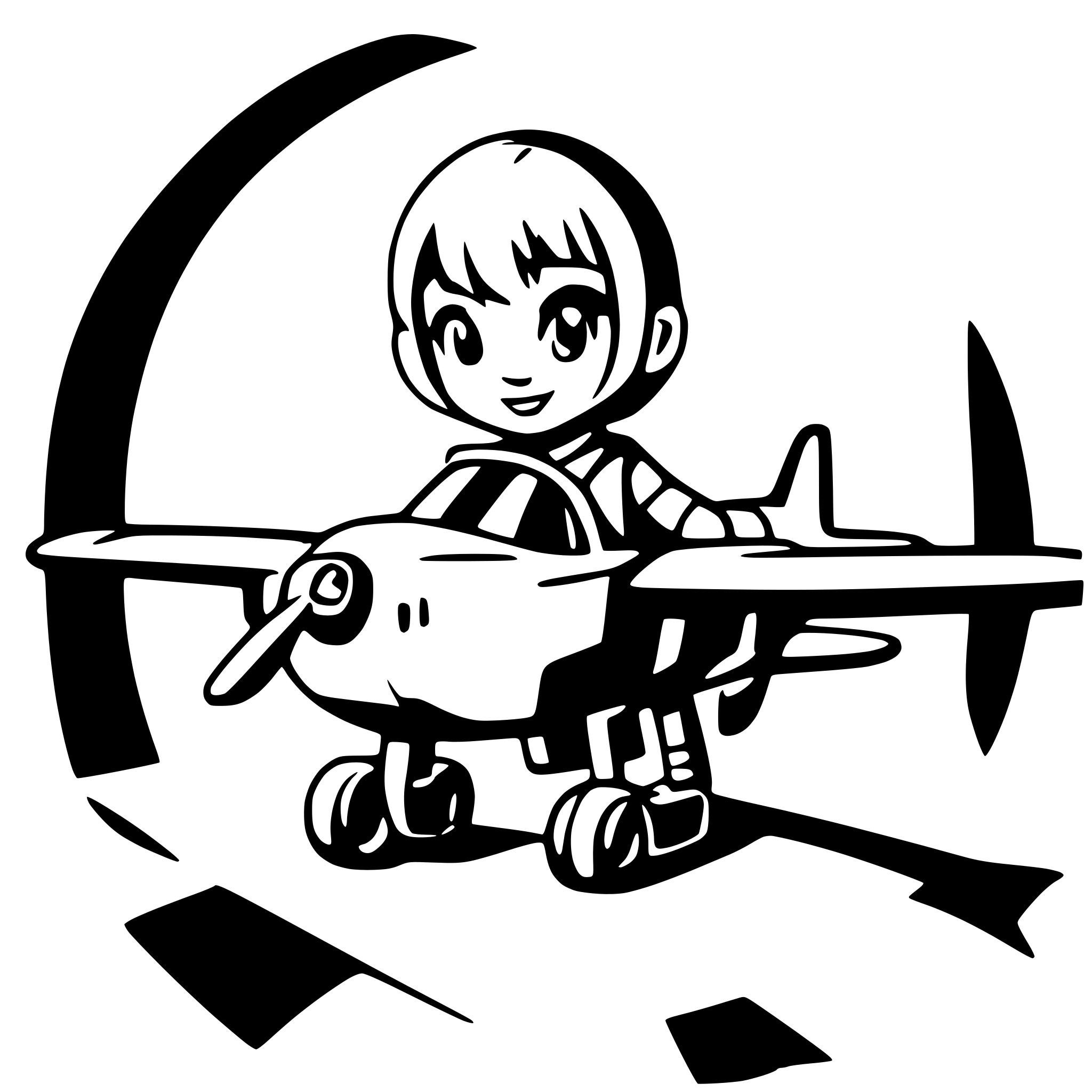 AI-generated SVG of a plane with a cut boy in the cockpit