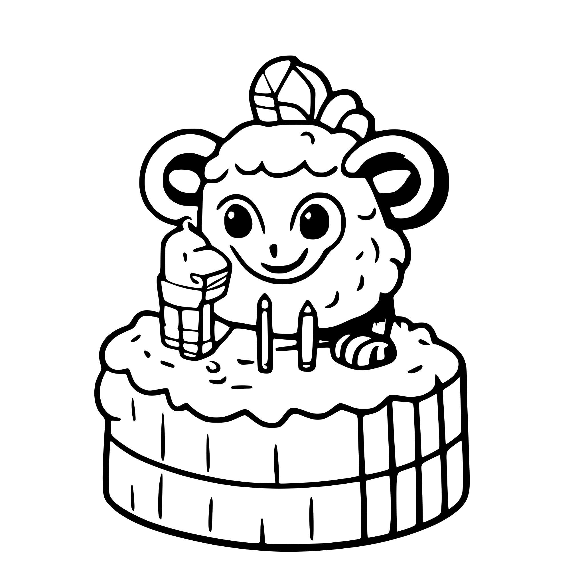 AI-generated SVG of a a cute sheep holding a birthday cake