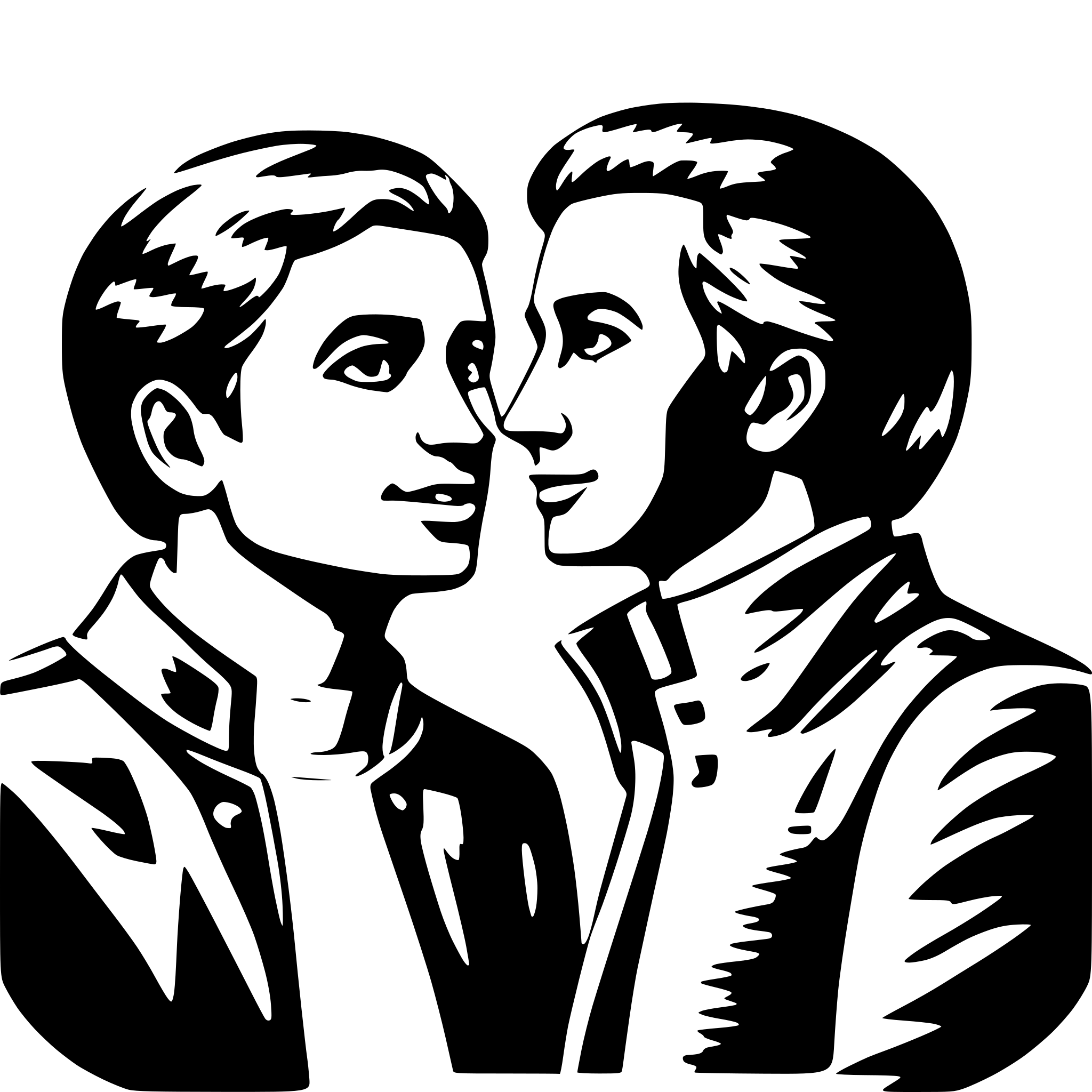 AI-generated SVG of a 'Two men talking'