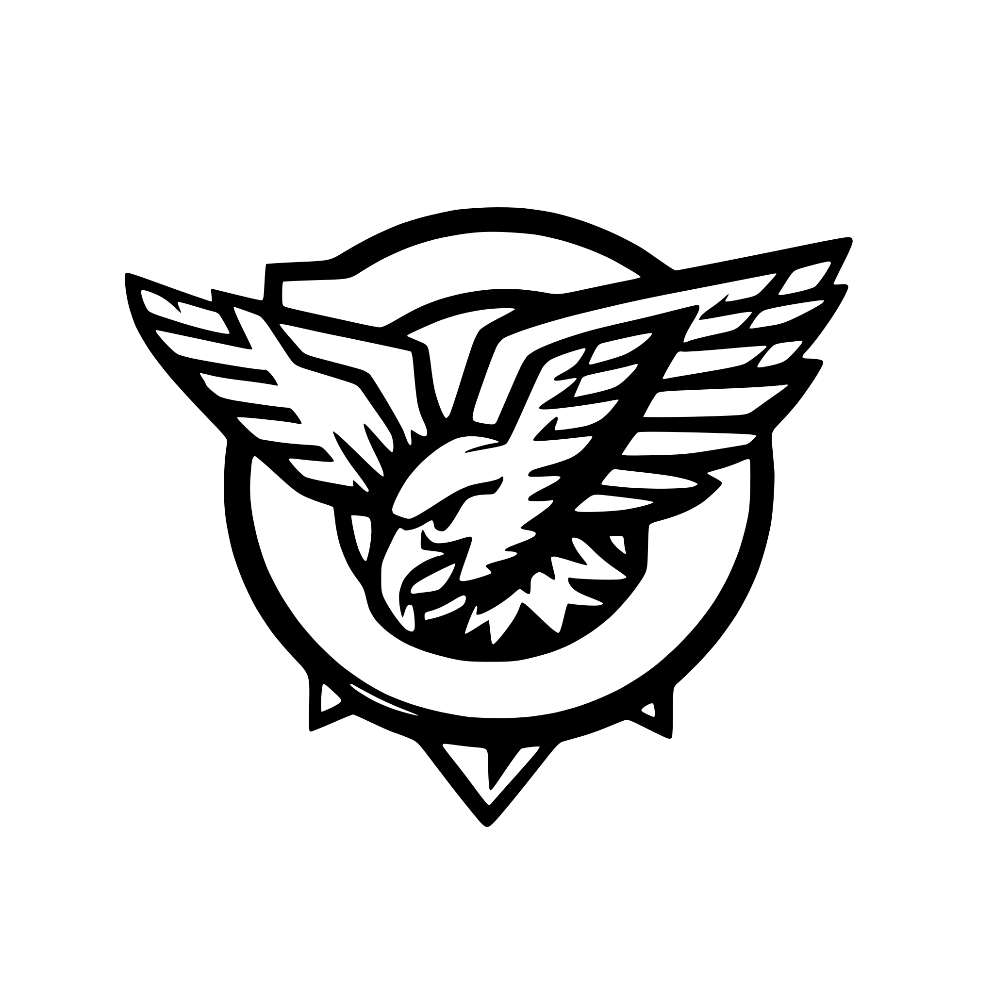 AI-generated SVG of 'ice hawks logo flying hawk'