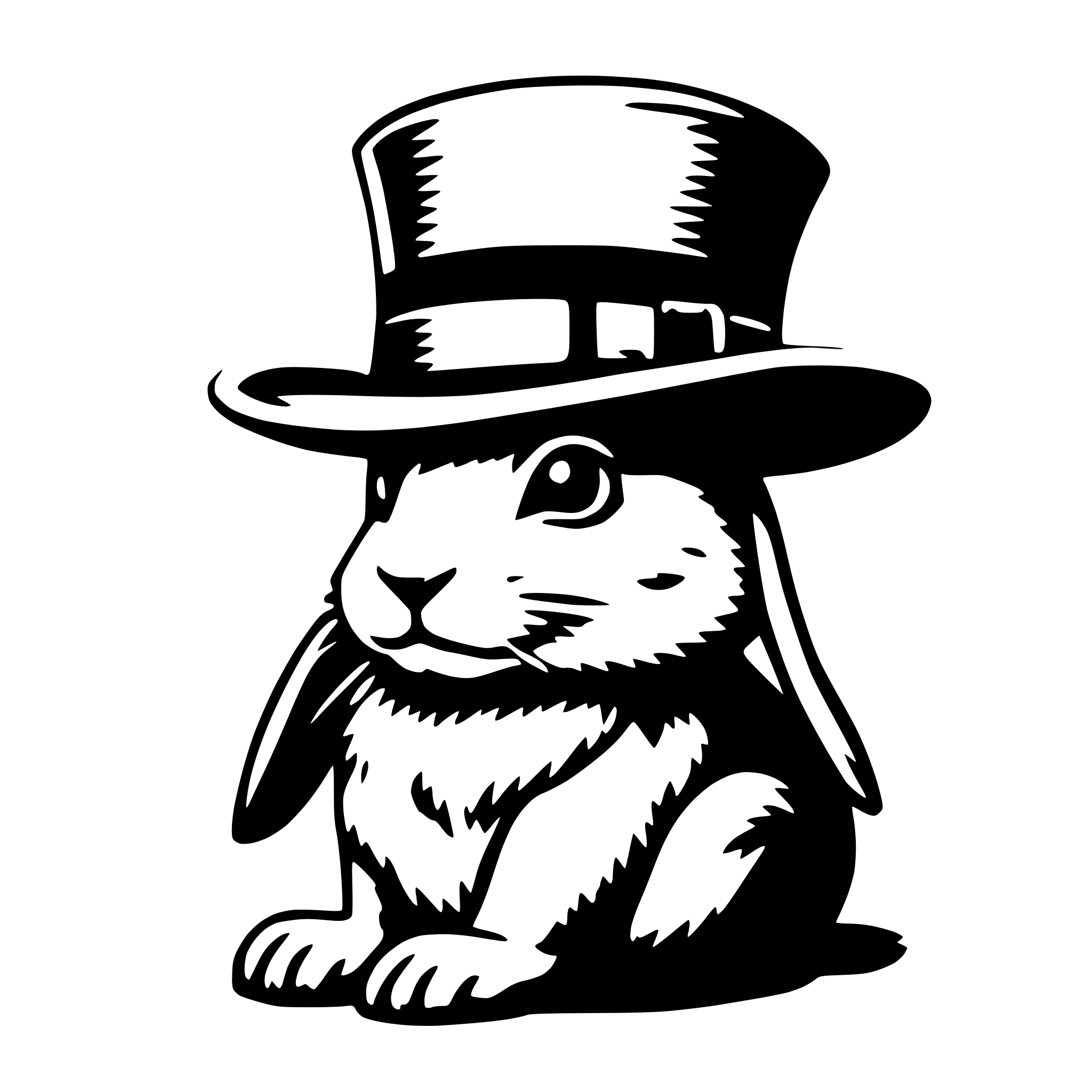 AI-generated SVG of 'rabbit in hat'