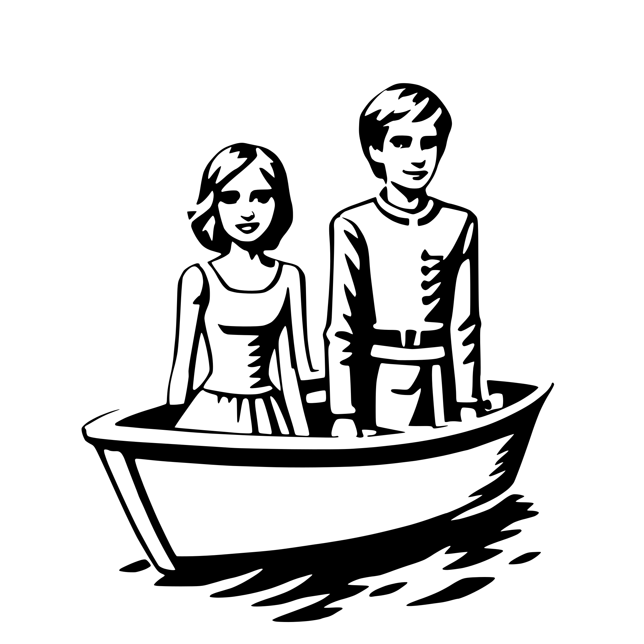 AI-generated SVG of 'couple on a boat'