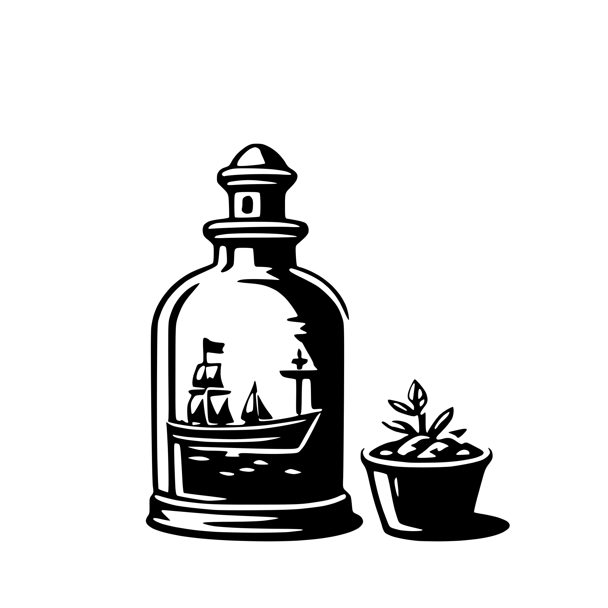 AI-generated SVG of 'ship in bottle'