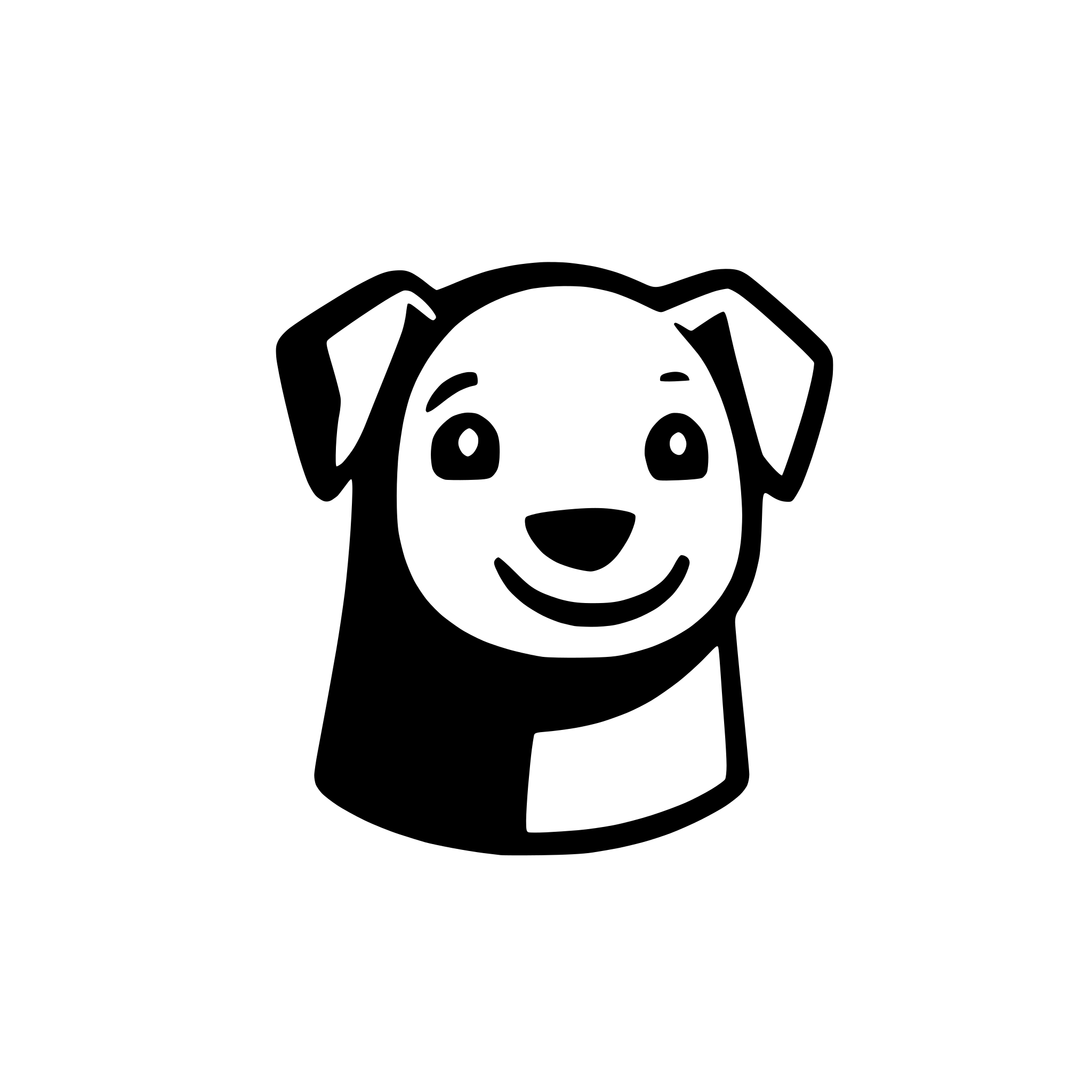 AI-generated SVG of a a simple happy dog face