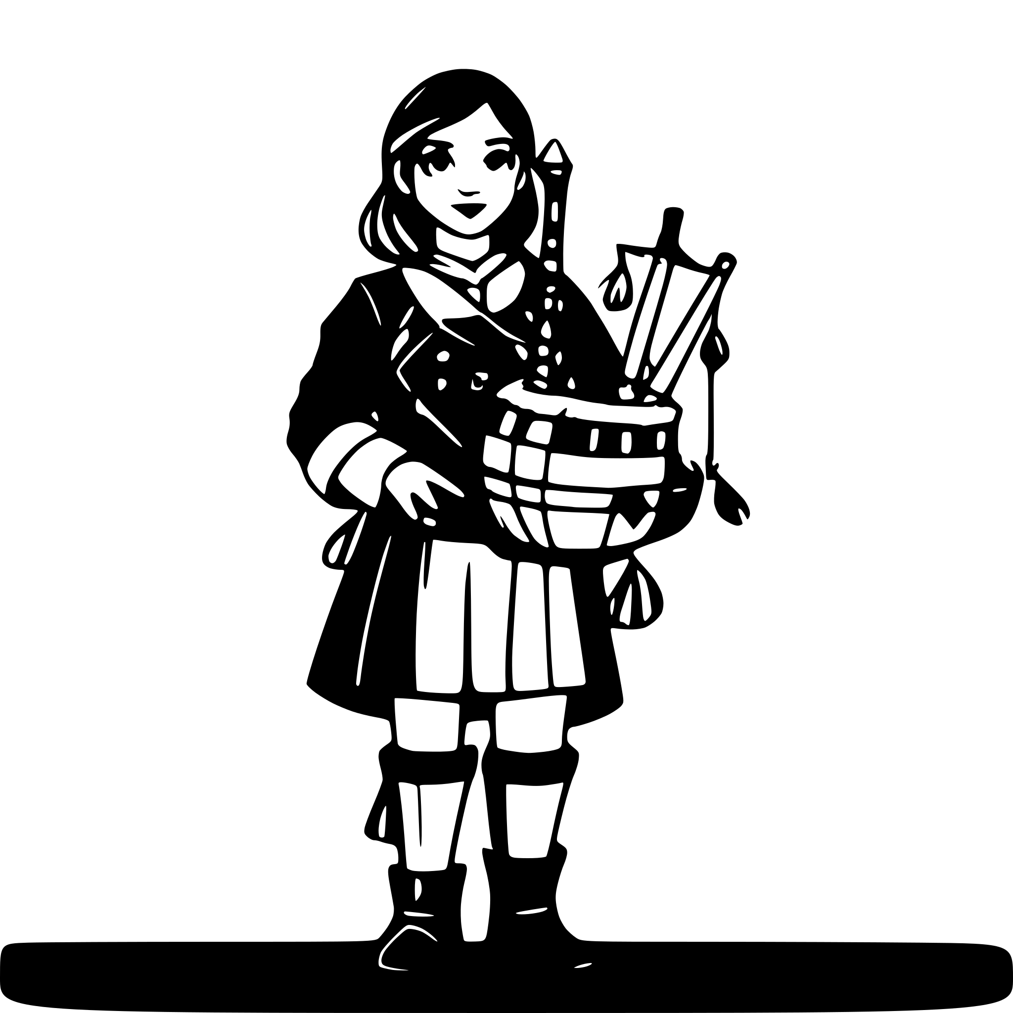 AI-generated SVG of 'Galician bagpiper'