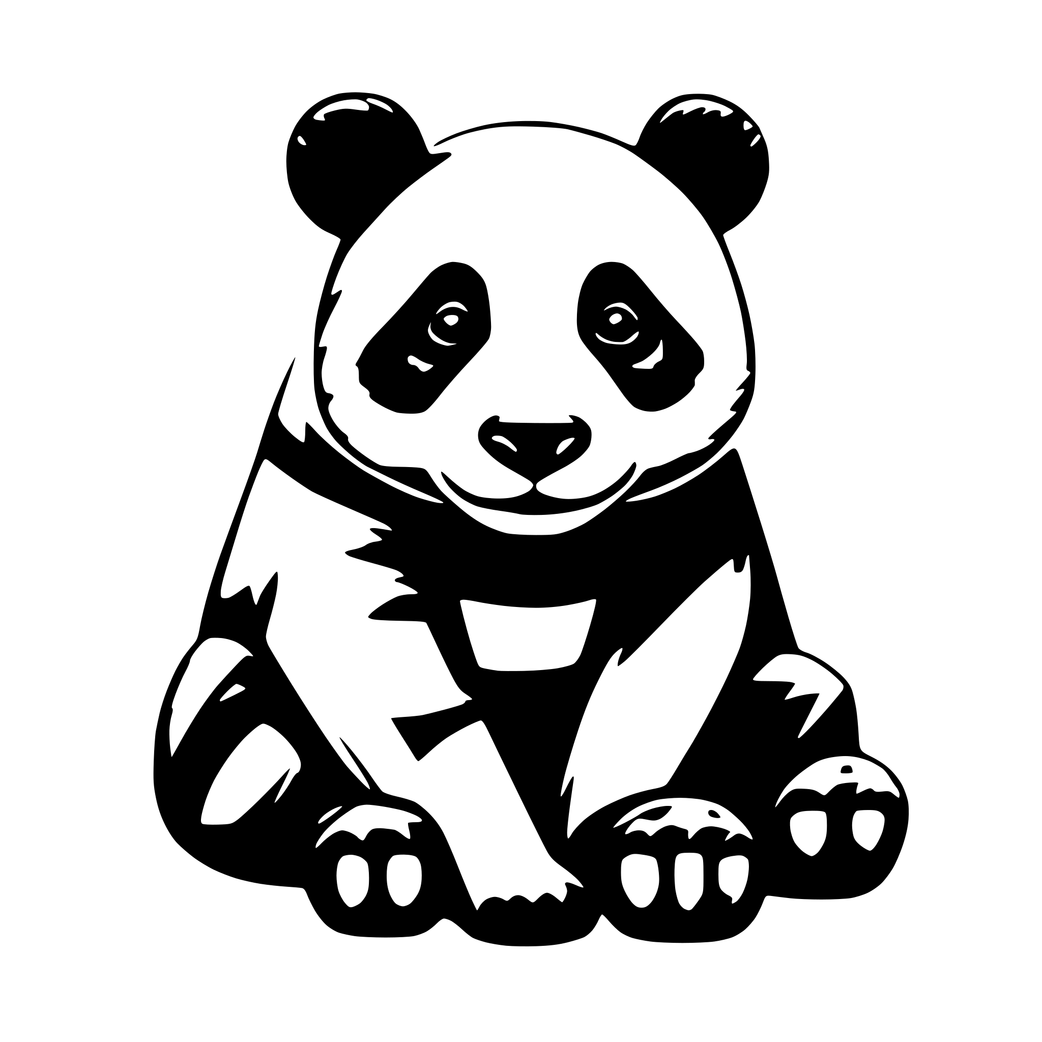AI-generated SVG of 'a panda in geometric design'