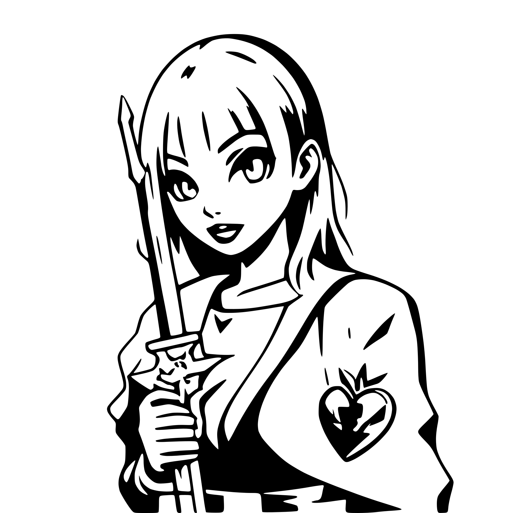 AI-generated SVG of a sword piercing through heart