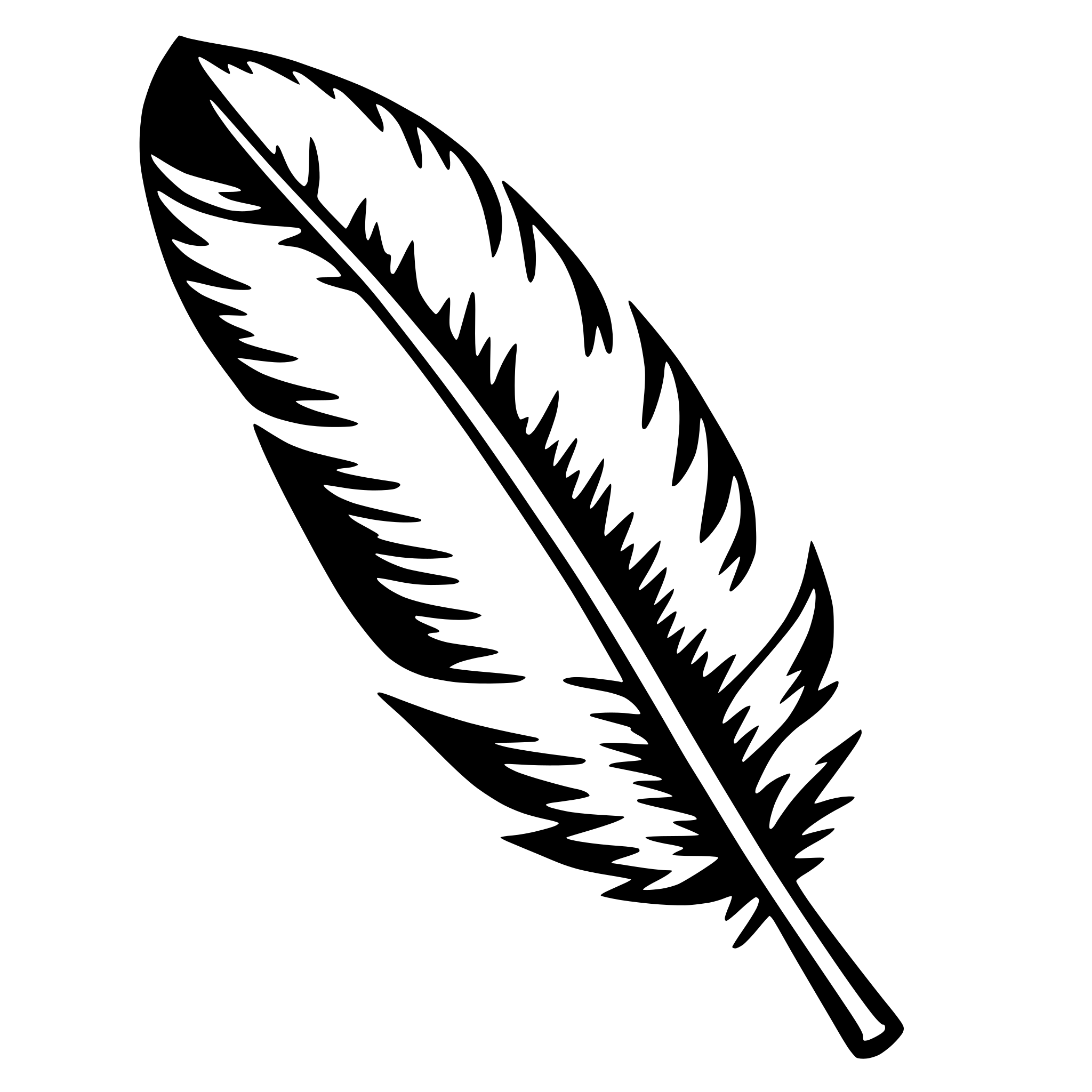 AI-generated SVG of a feather and ink