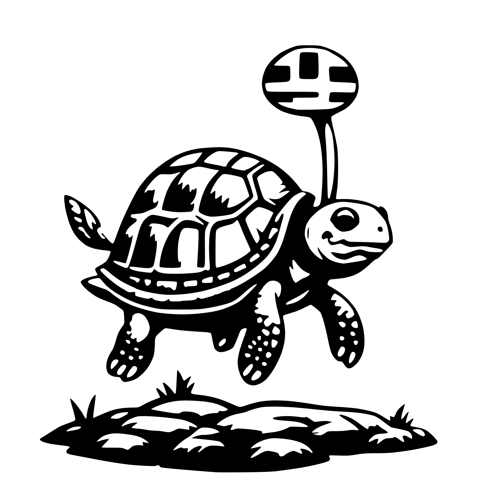 AI-generated SVG of a racing turtle cartoon