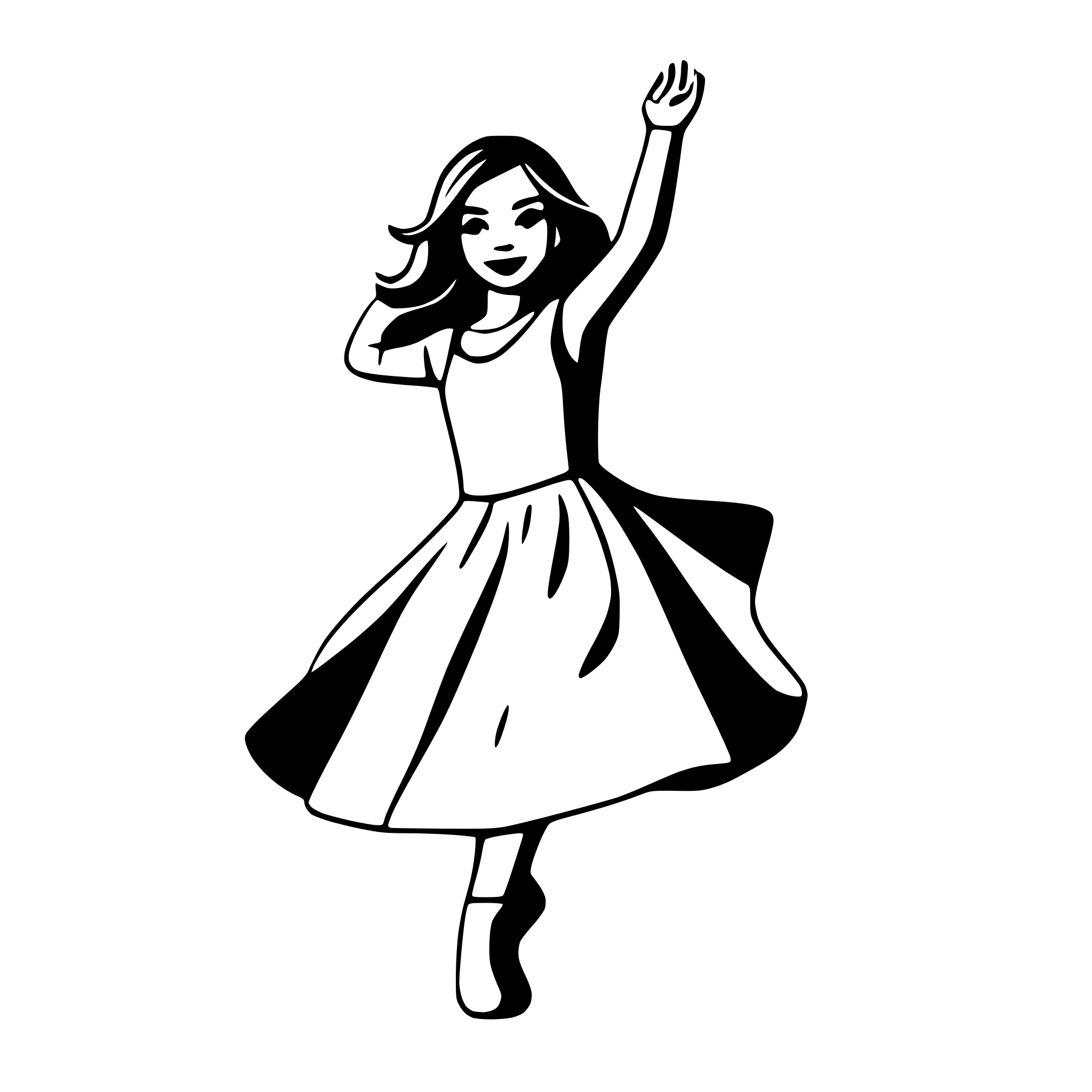 AI-generated SVG of a dancer twirling gracefully