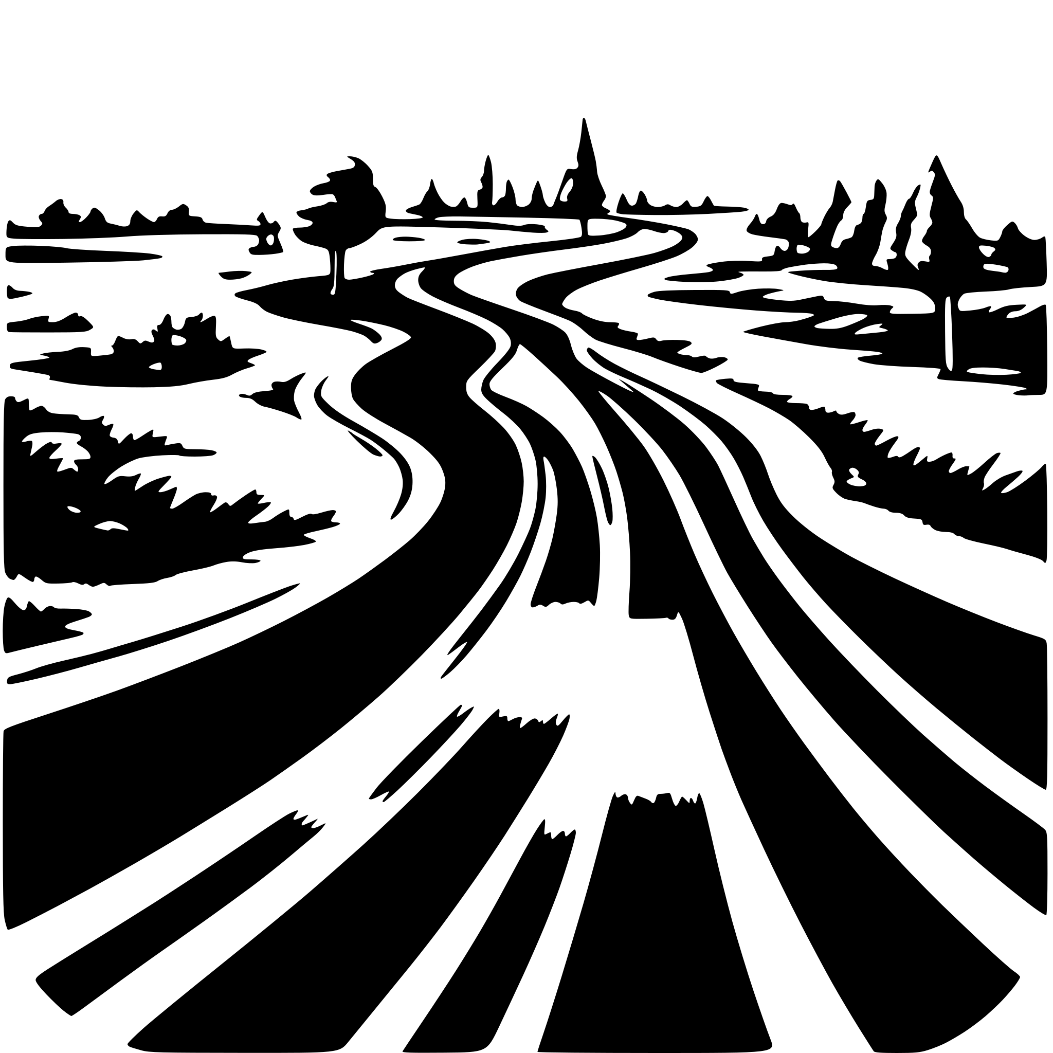 AI-generated SVG of 'Road Bifurcation in P Shape'