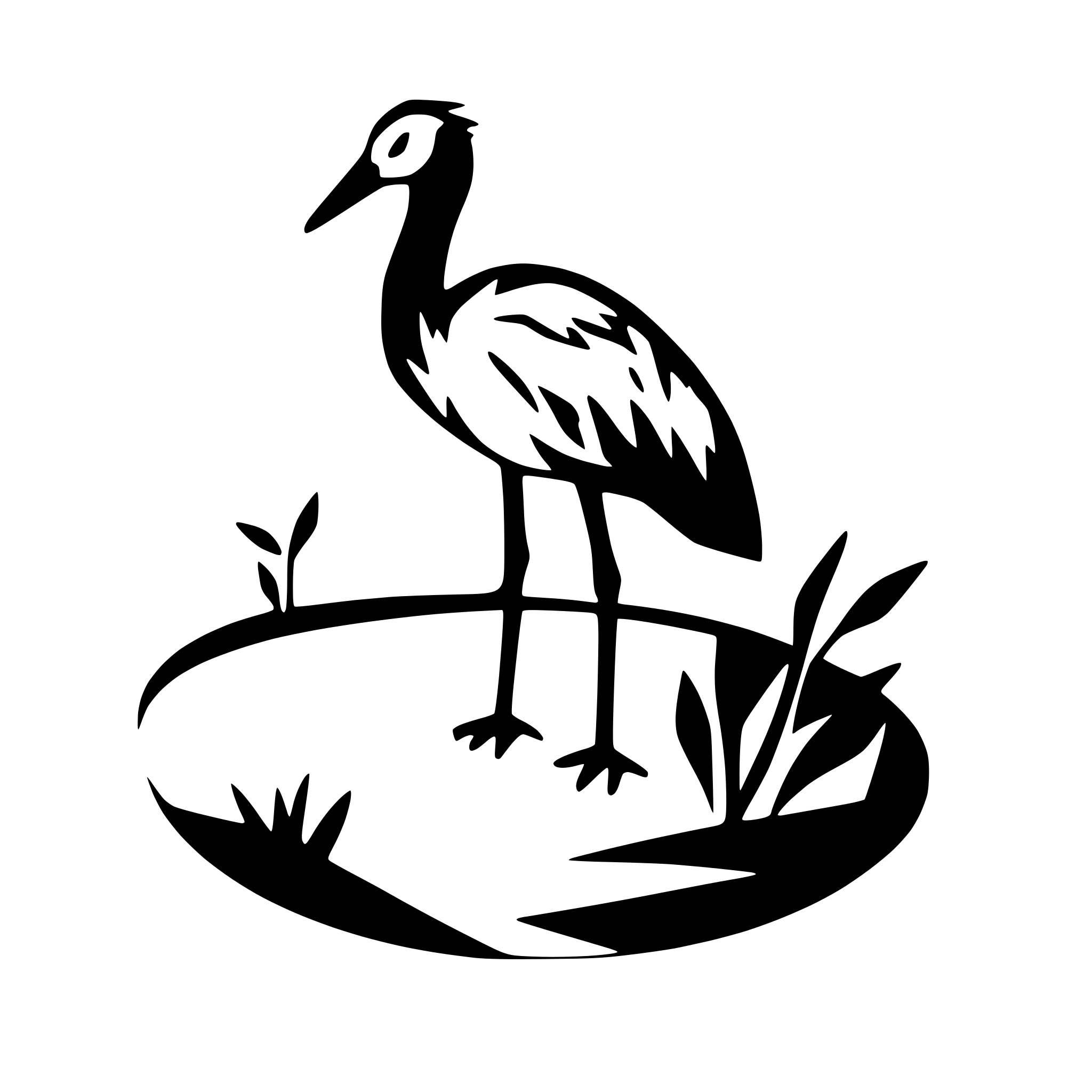 AI-generated SVG of 'crane standing in a pond'