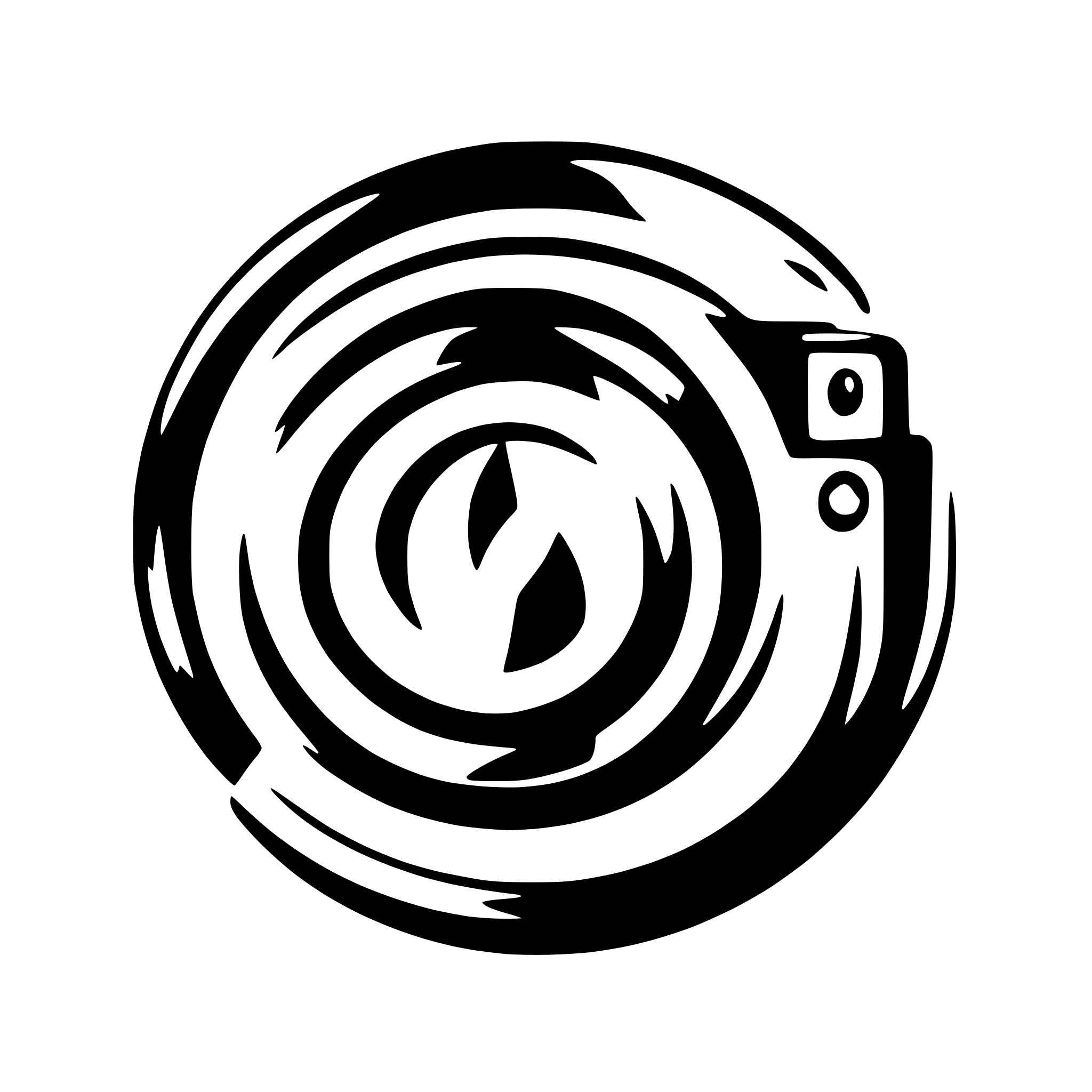 AI-generated SVG of a abstract camera with lens
