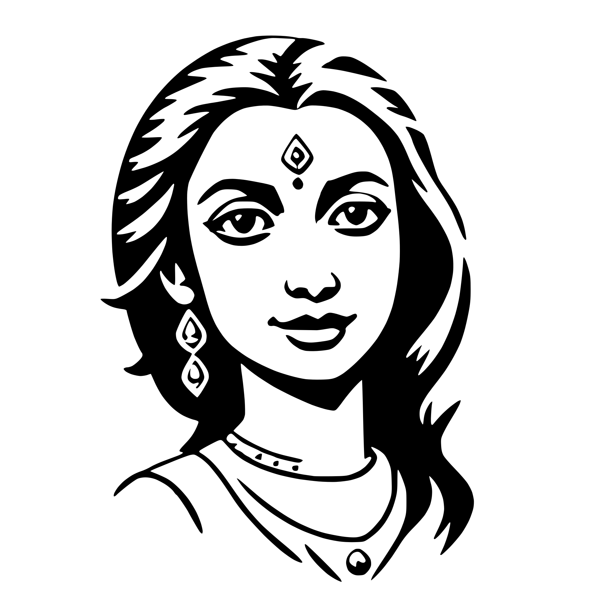 AI-generated SVG of a durga