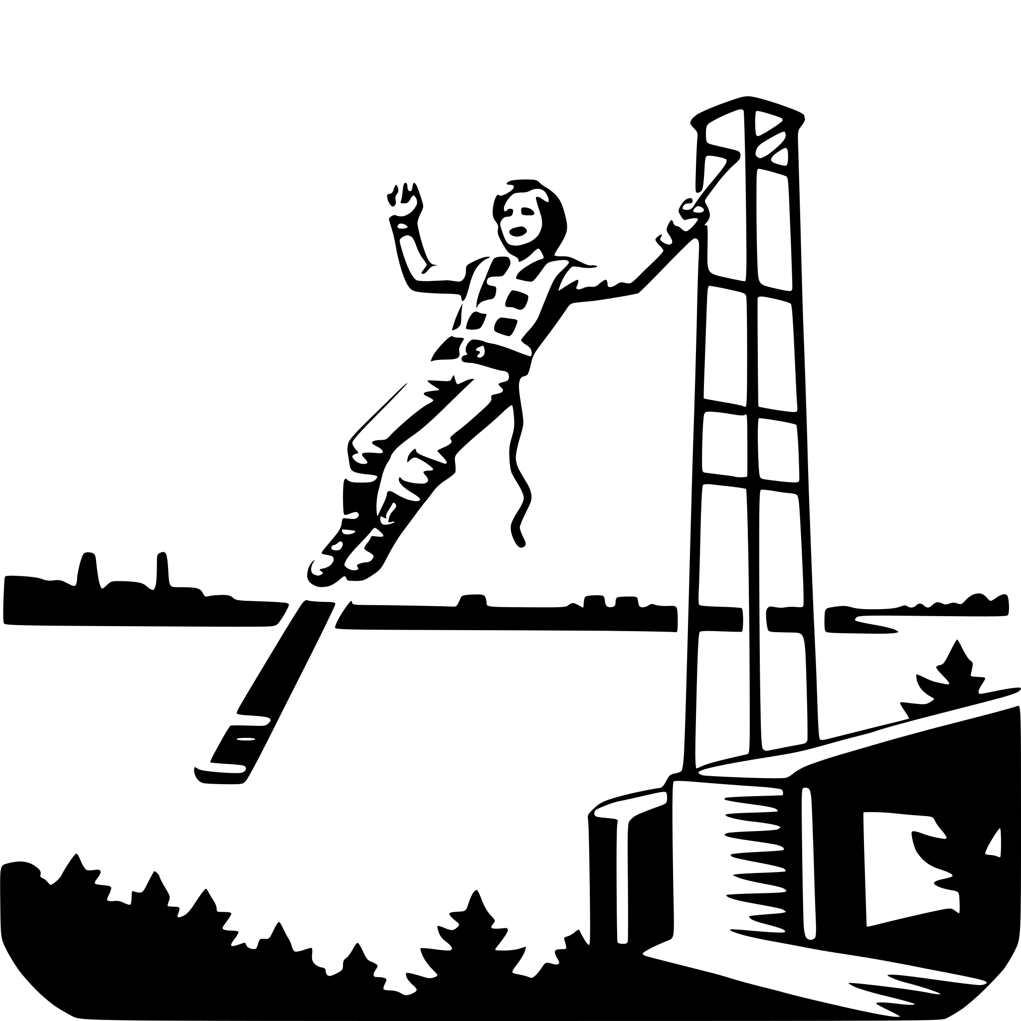 AI-generated SVG of a bungee jumping off bridge