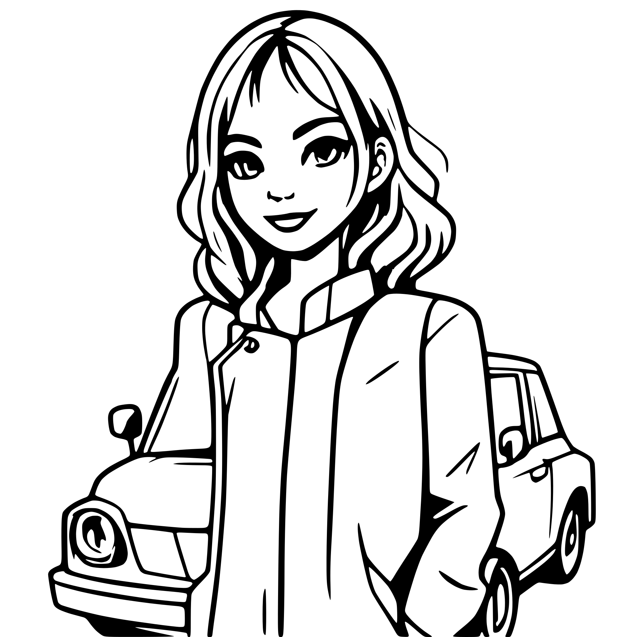 AI-generated SVG of 'line art car'