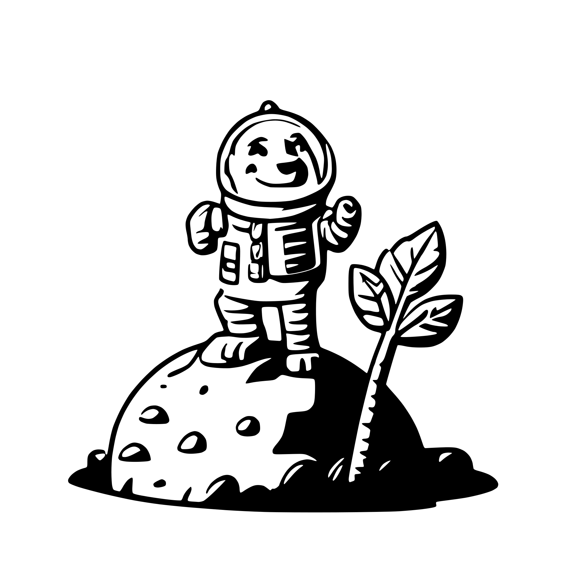 AI-generated SVG of a cosmonaut dog planting kenyan flag on the moon