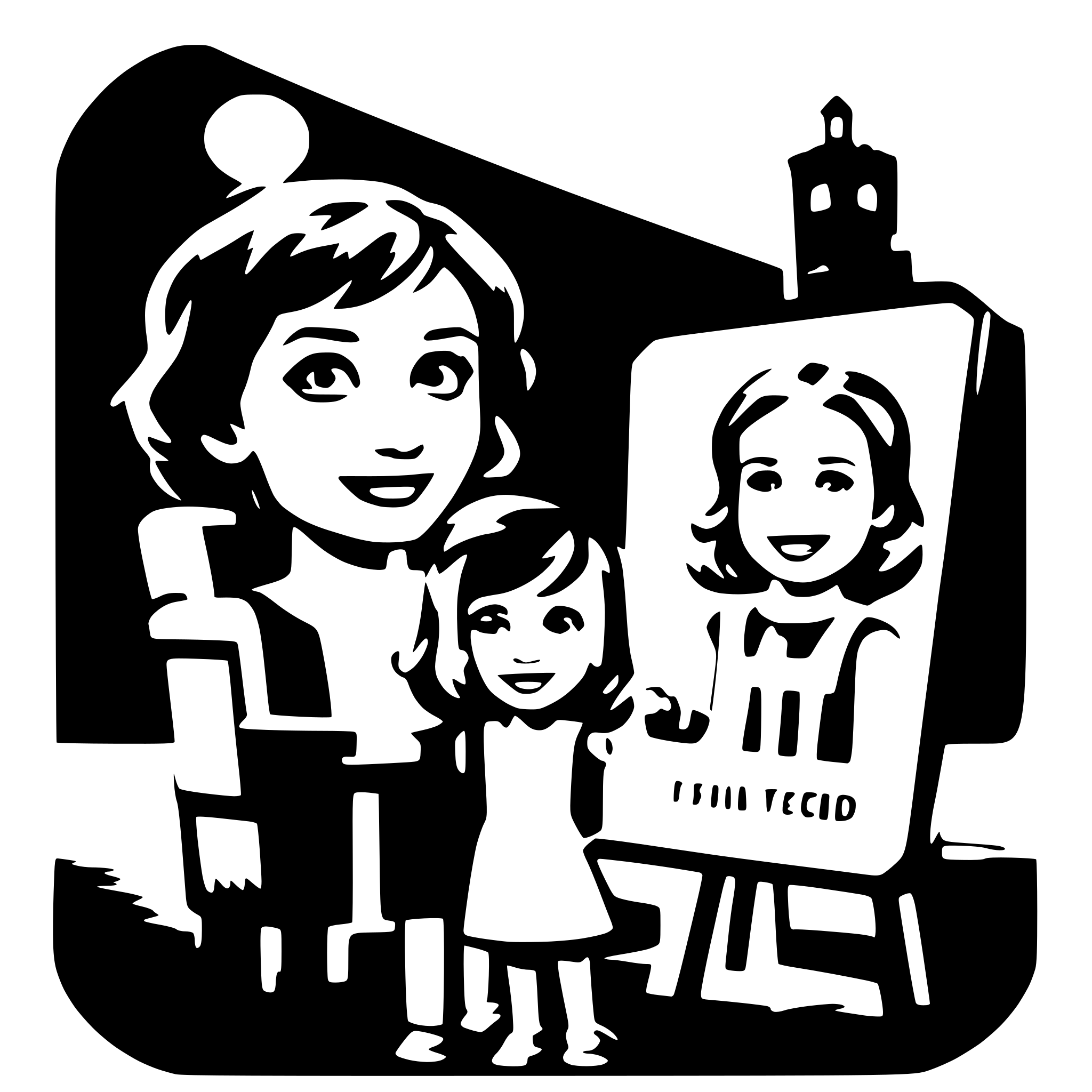 AI-generated SVG of a A retro movie poster for a family film Projected on to a movie screen AI-generated SVG of a A retro movie poster for a family film Projected on to a movie screen