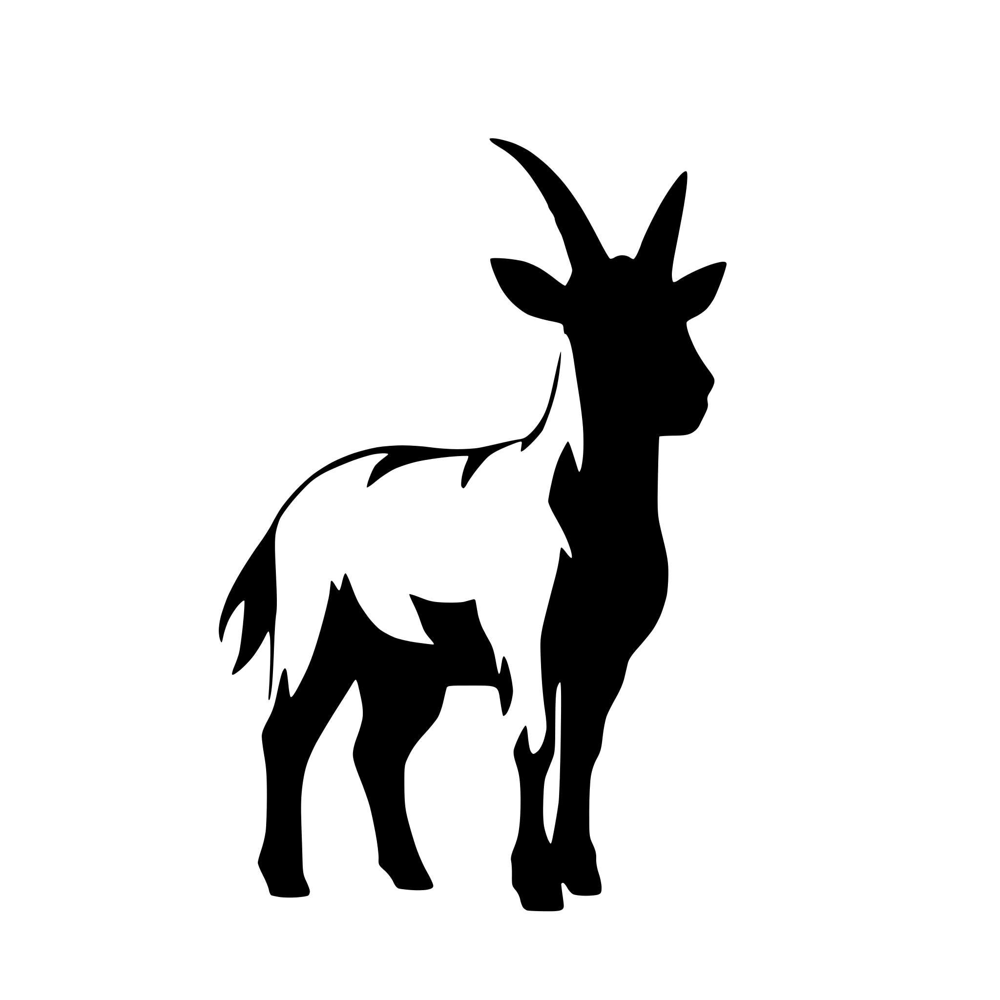 AI-generated SVG of a solid black goat silhouette