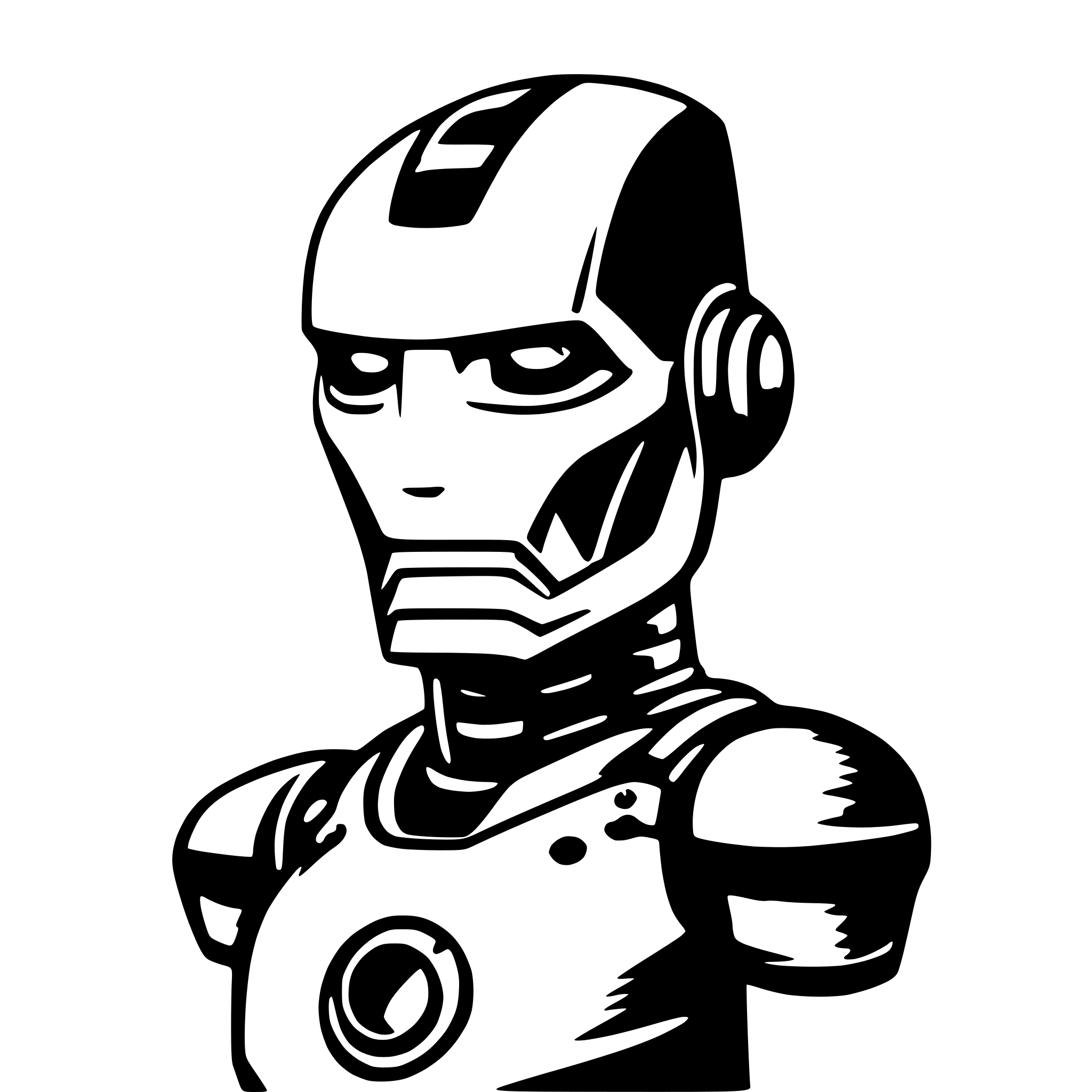 AI-generated SVG of a iron man, front view, modern style