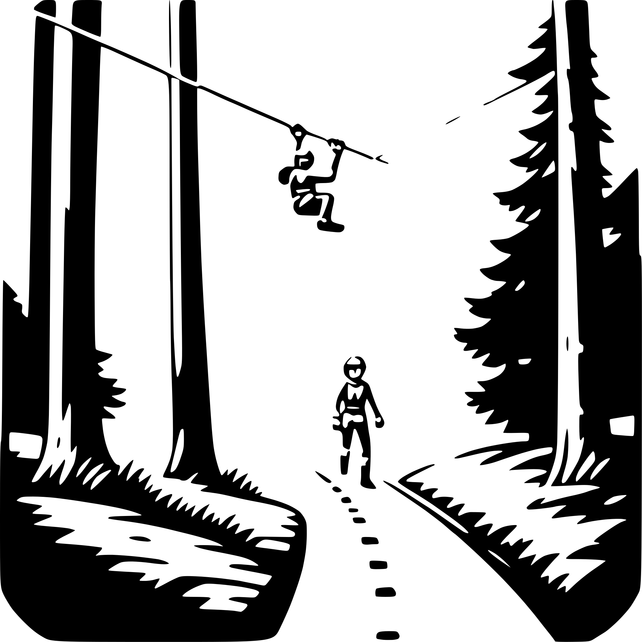 AI-generated SVG of 'zip-lining through forest'