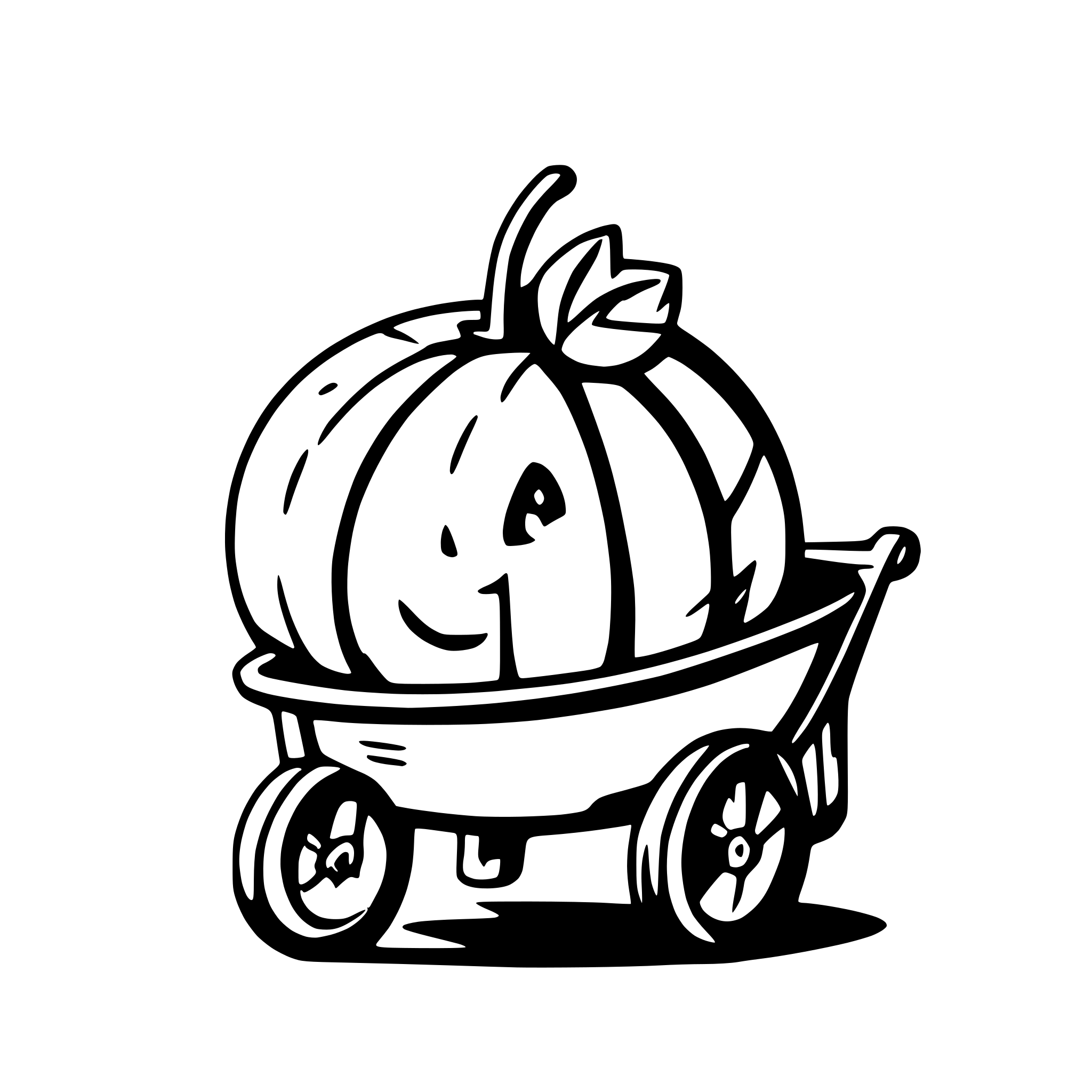 AI-generated SVG of 'pumpkin with wheelbarrow'
