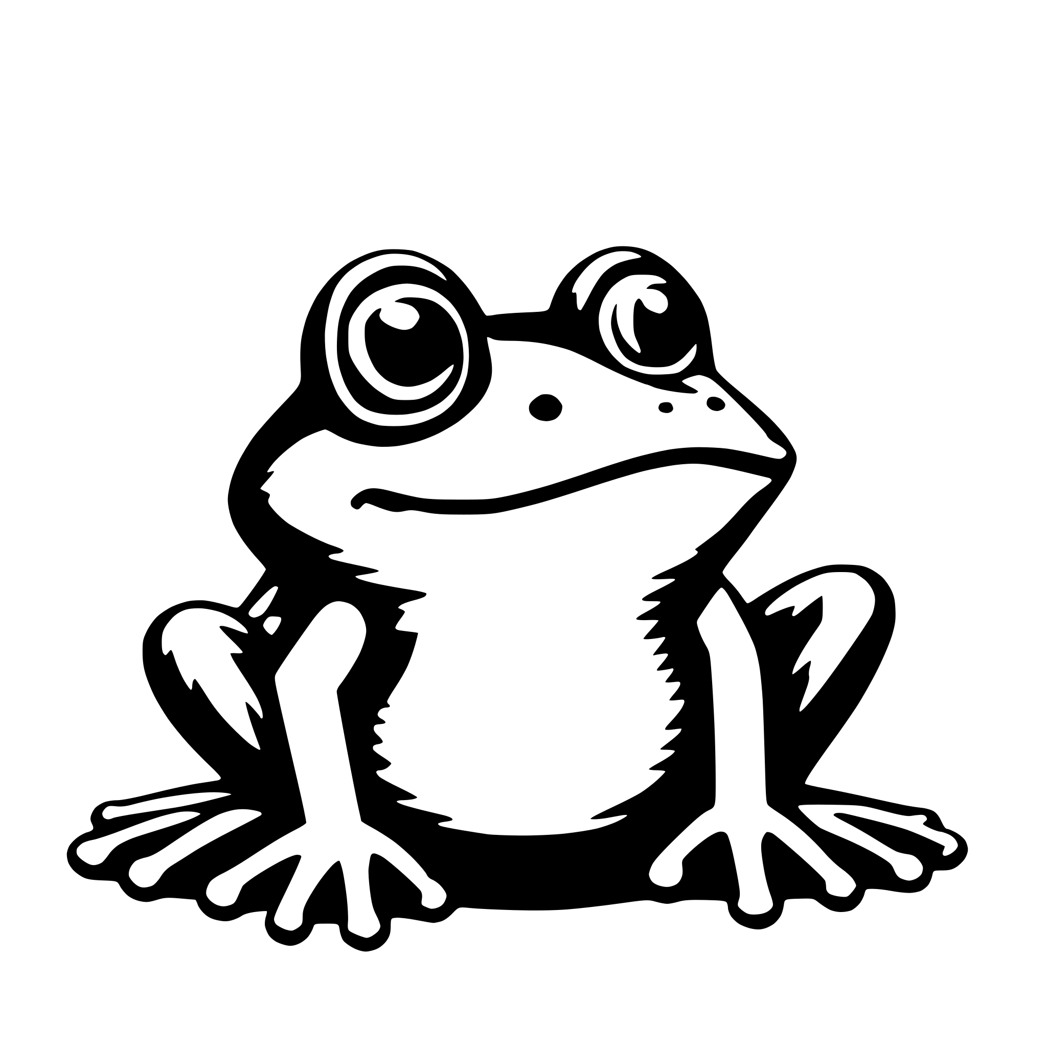 AI-generated SVG of 'cute frog'