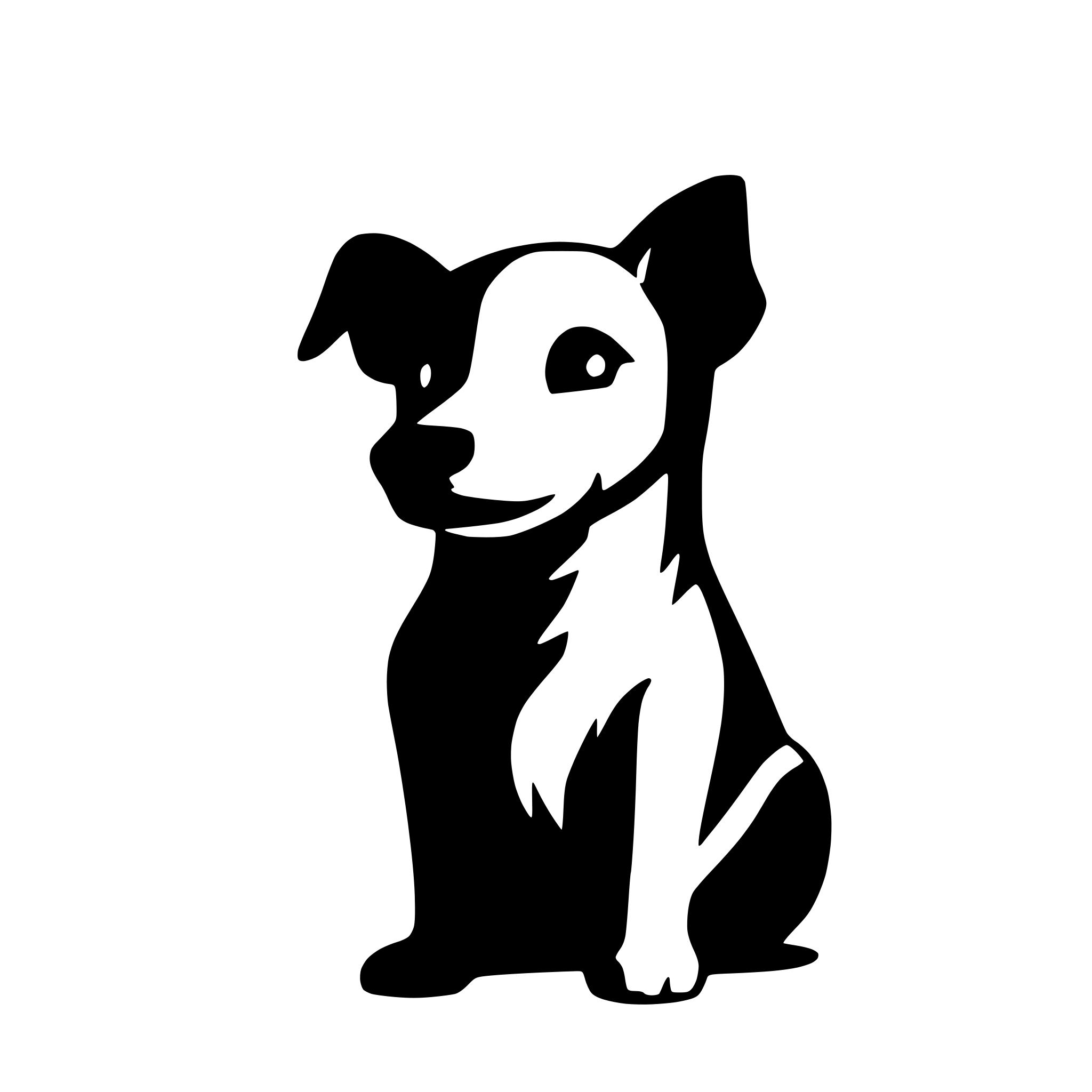 AI-generated SVG of a a dog silhouette vector with a white background AI-generated SVG of a a dog silhouette vector with a white background